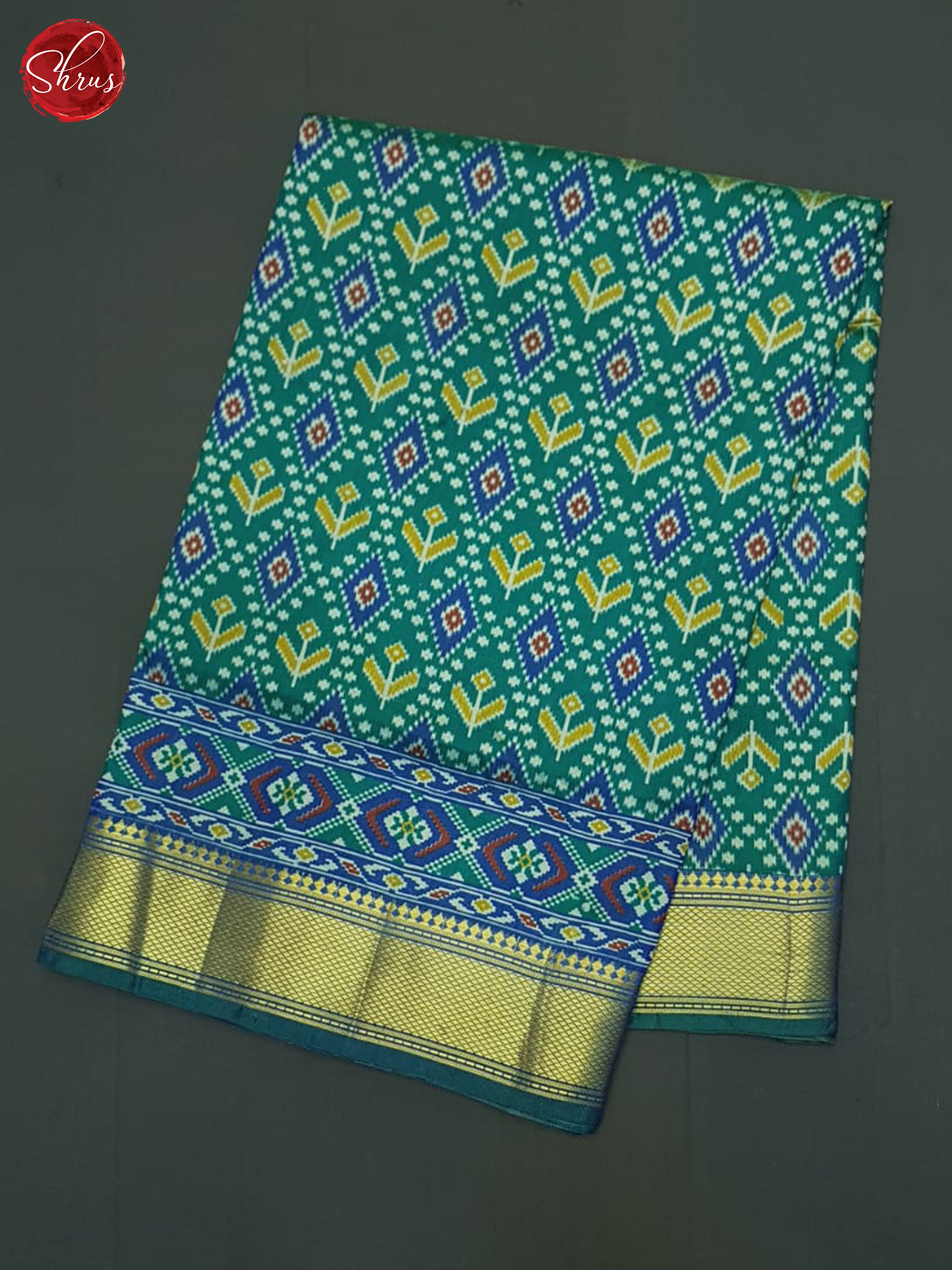 Green And Blue- Semi Patola Saree - Shop on ShrusEternity.com