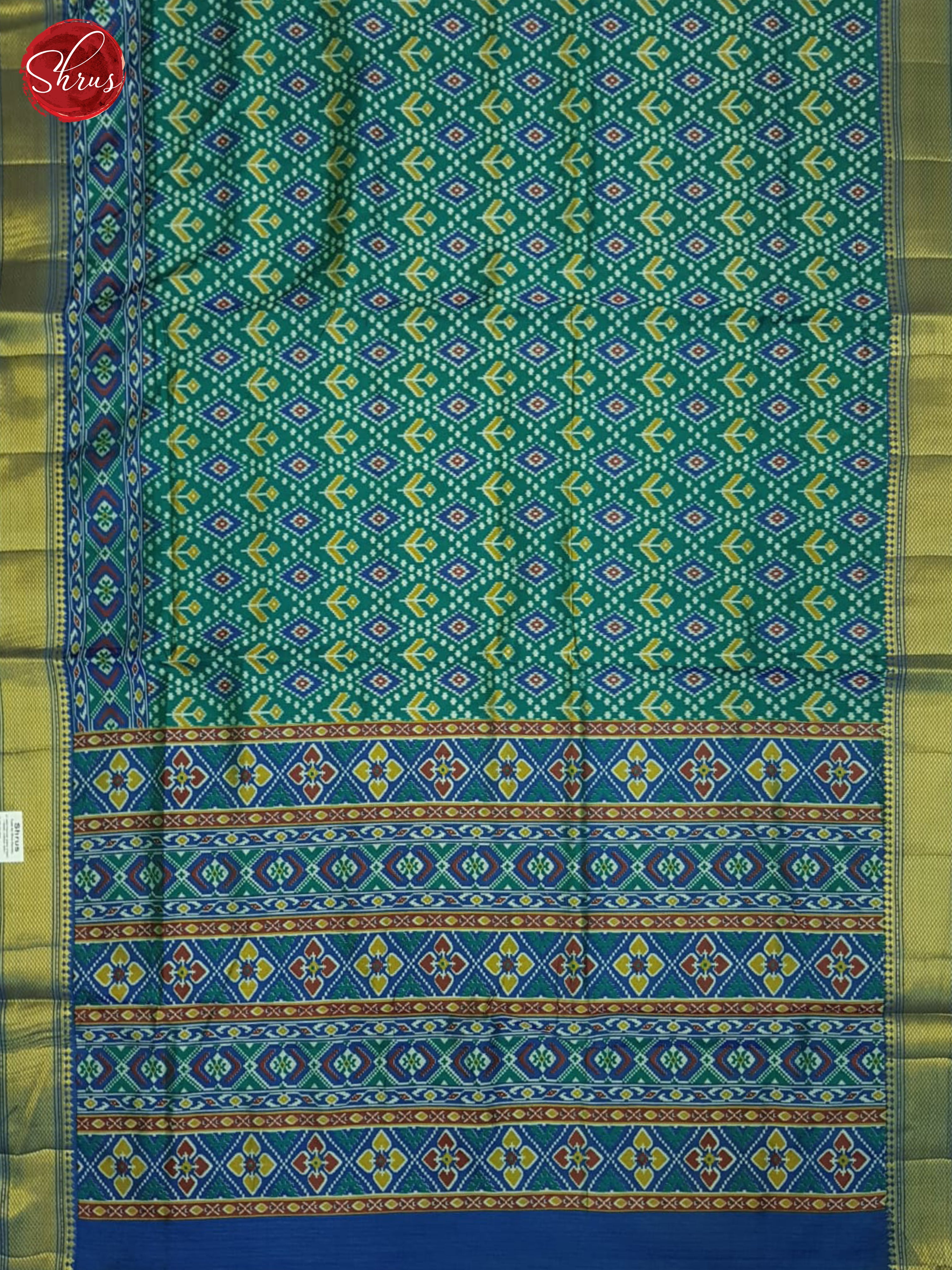 Green And Blue- Semi Patola Saree - Shop on ShrusEternity.com