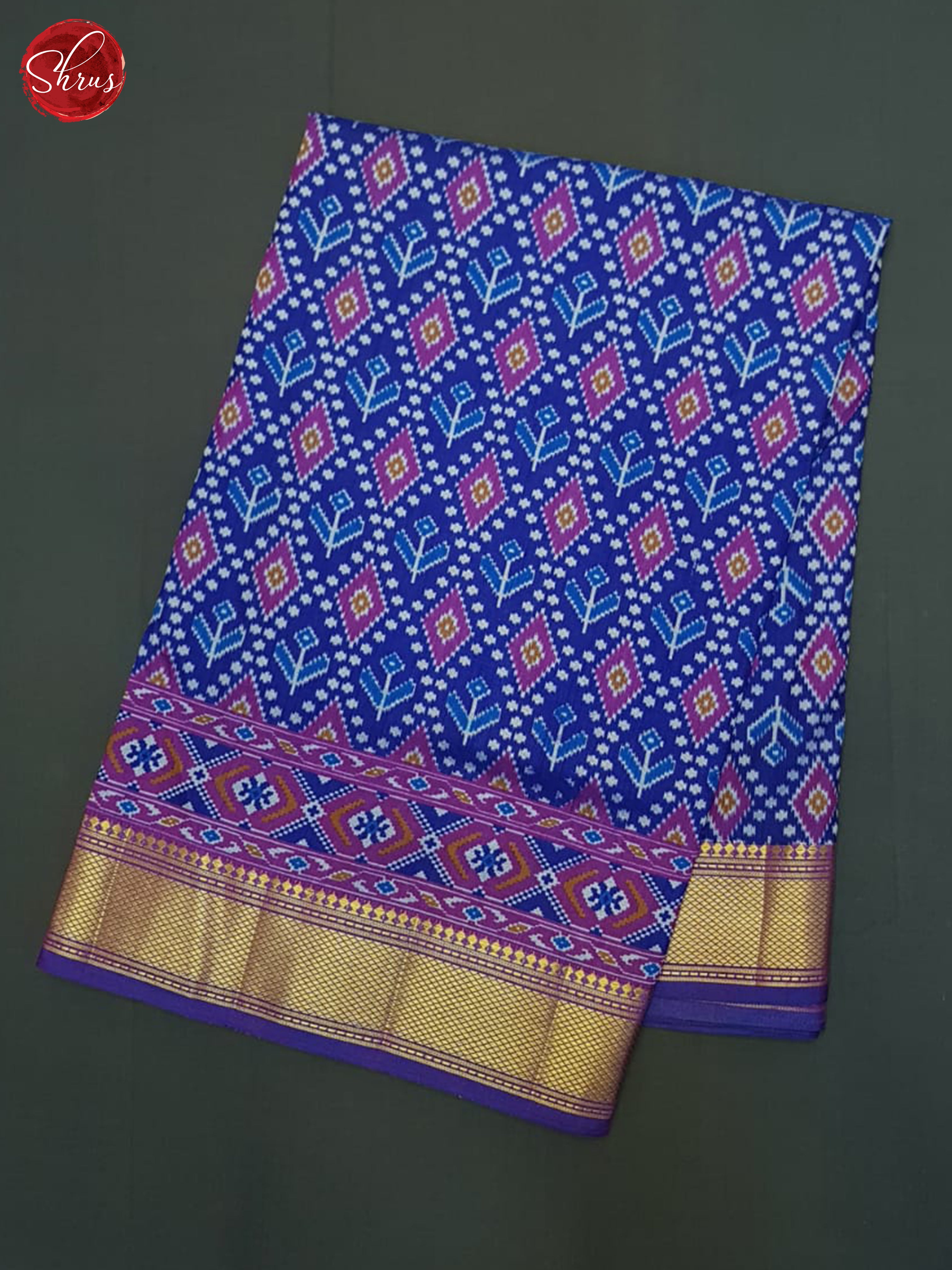 Blue And Purple-Semi Patola Saree - Shop on ShrusEternity.com