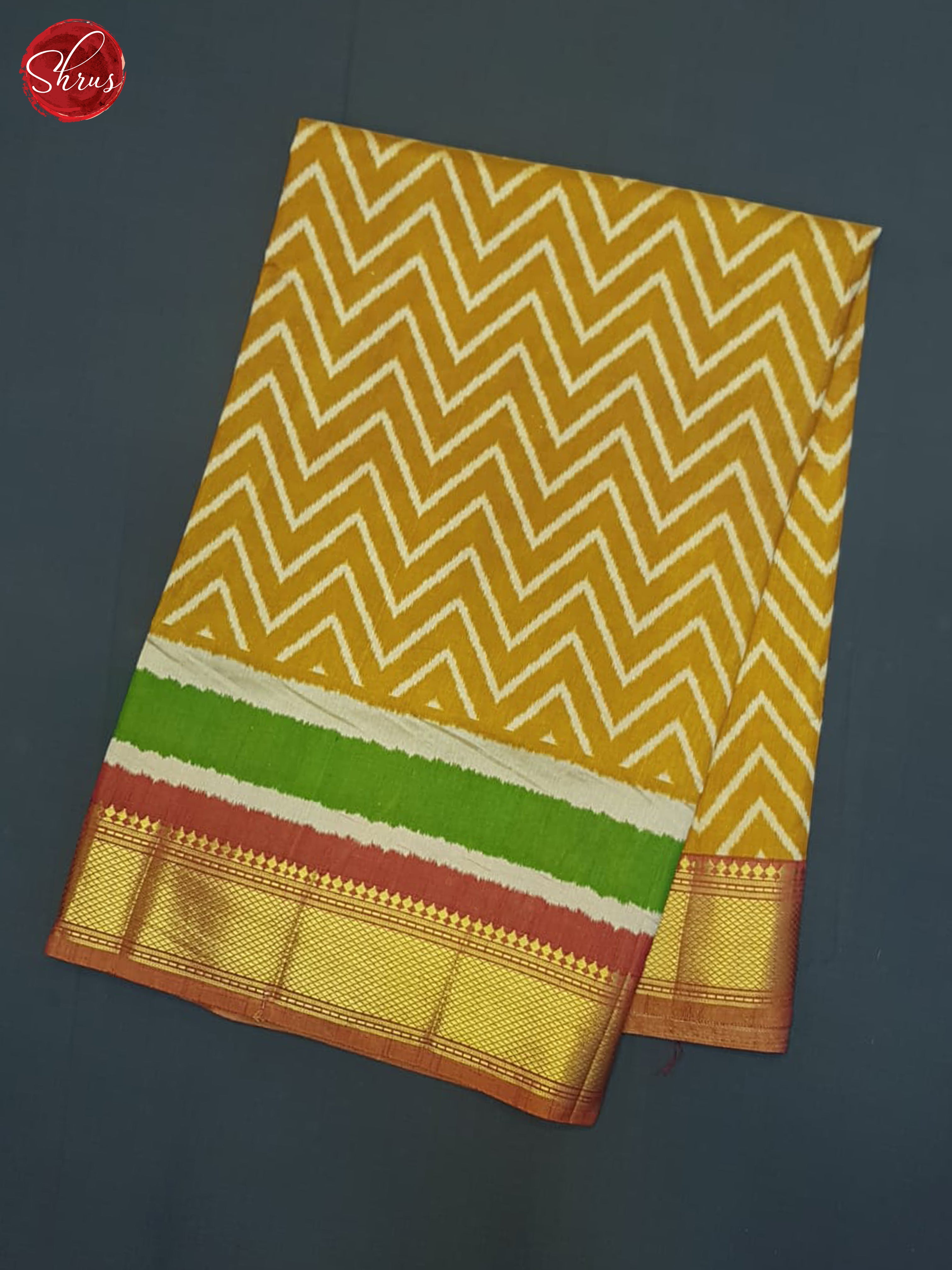 Mustard And Brick Orange- Semi Patola Saree - Shop on ShrusEternity.com