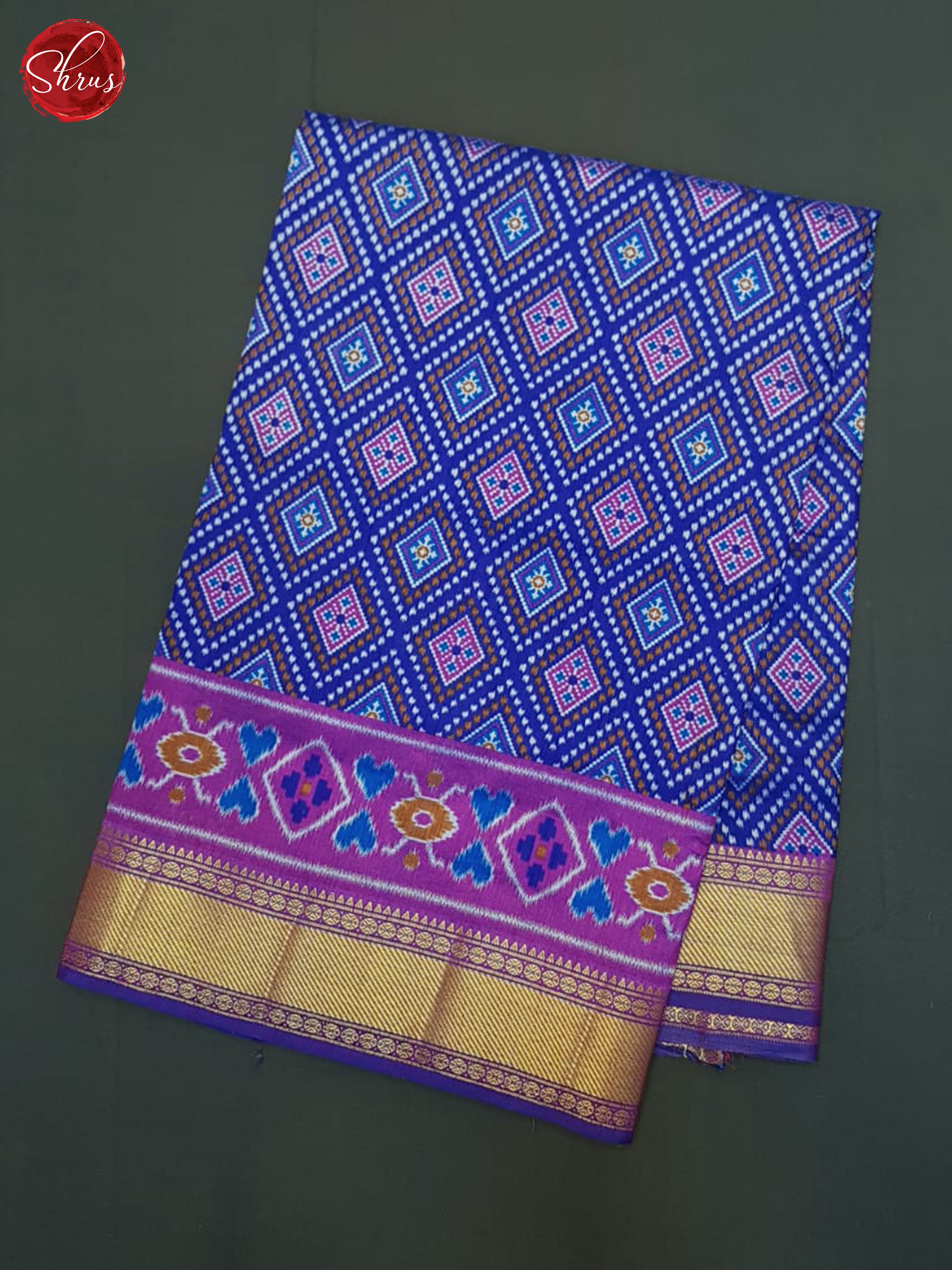 Blue And Purple- Semi Patola Saree - Shop on ShrusEternity.com