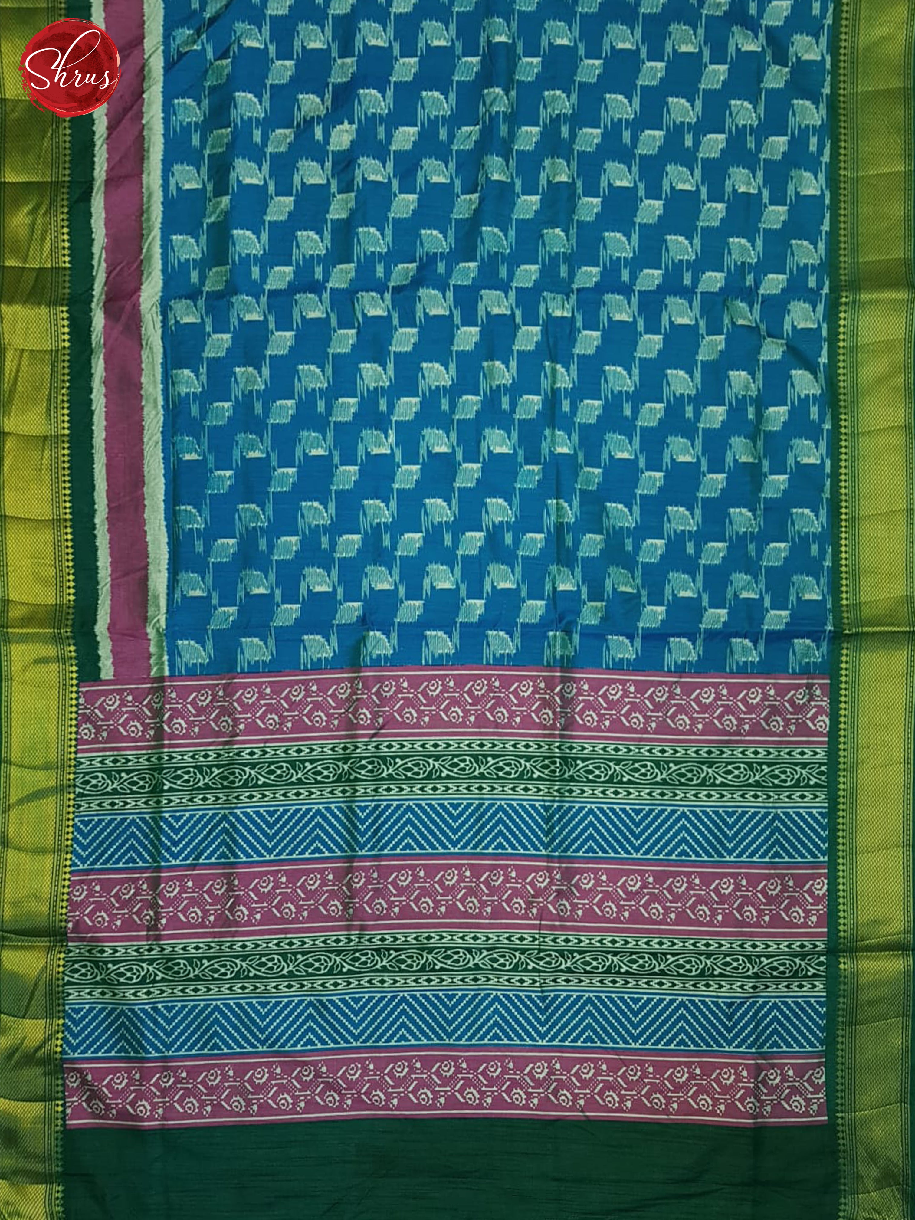 Blue & Green-Semi Patola Saree - Shop on ShrusEternity.com