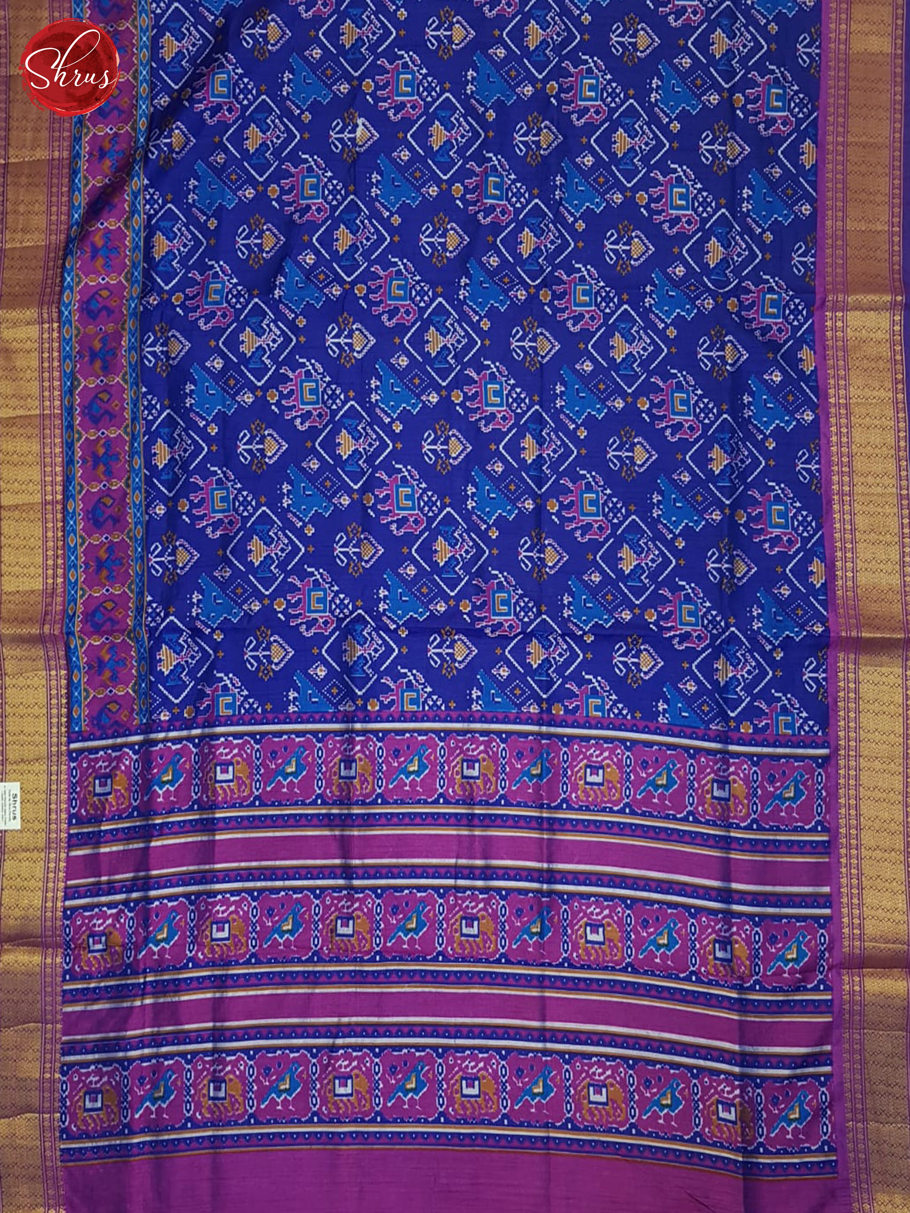 Blue & Purple- Semi Patola Saree - Shop on ShrusEternity.com