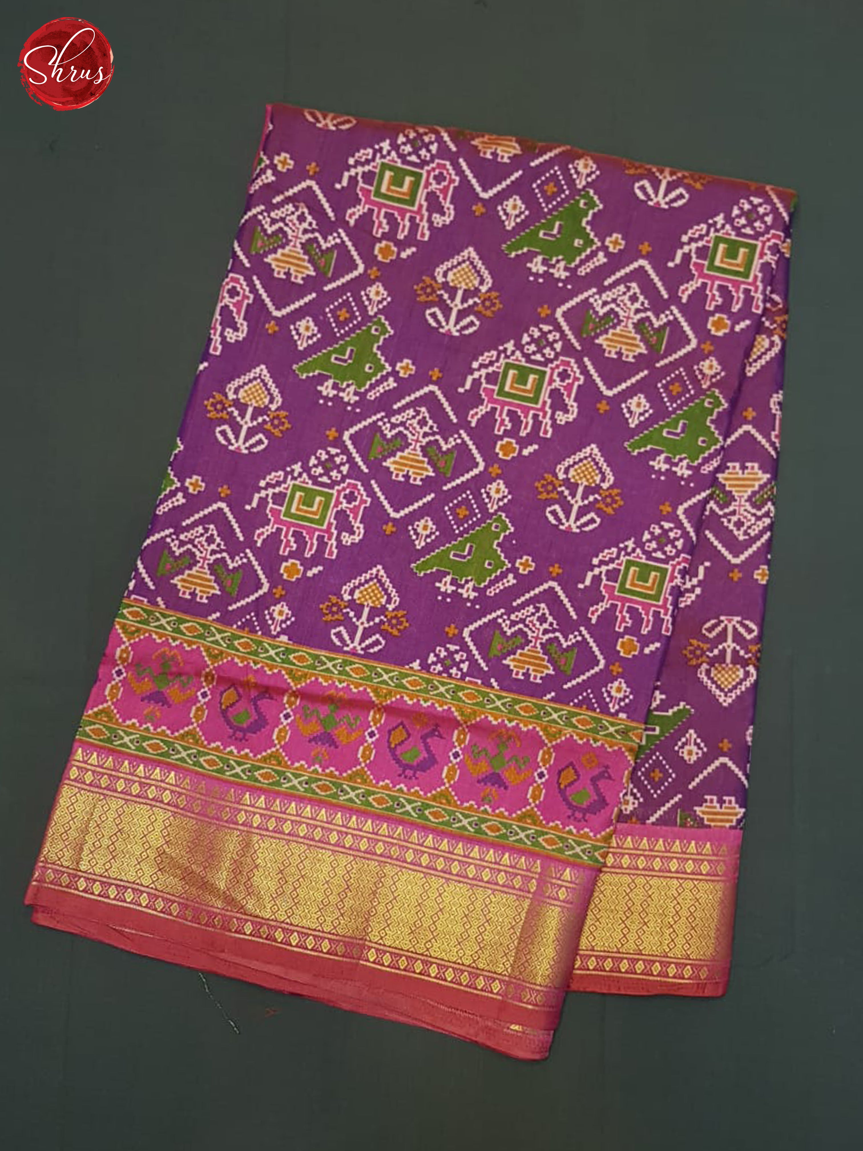 Purple & Pink - Semi Patola Saree - Shop on ShrusEternity.com