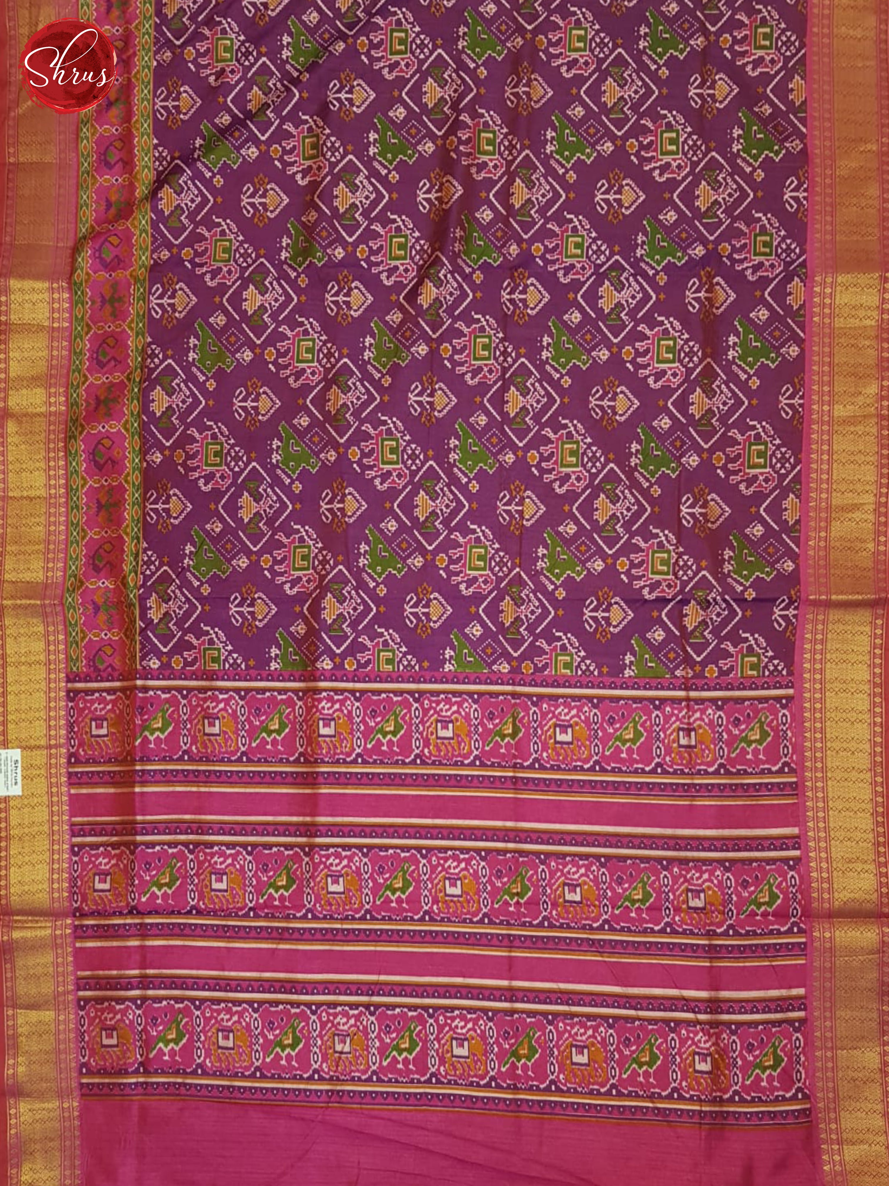 Purple & Pink - Semi Patola Saree - Shop on ShrusEternity.com