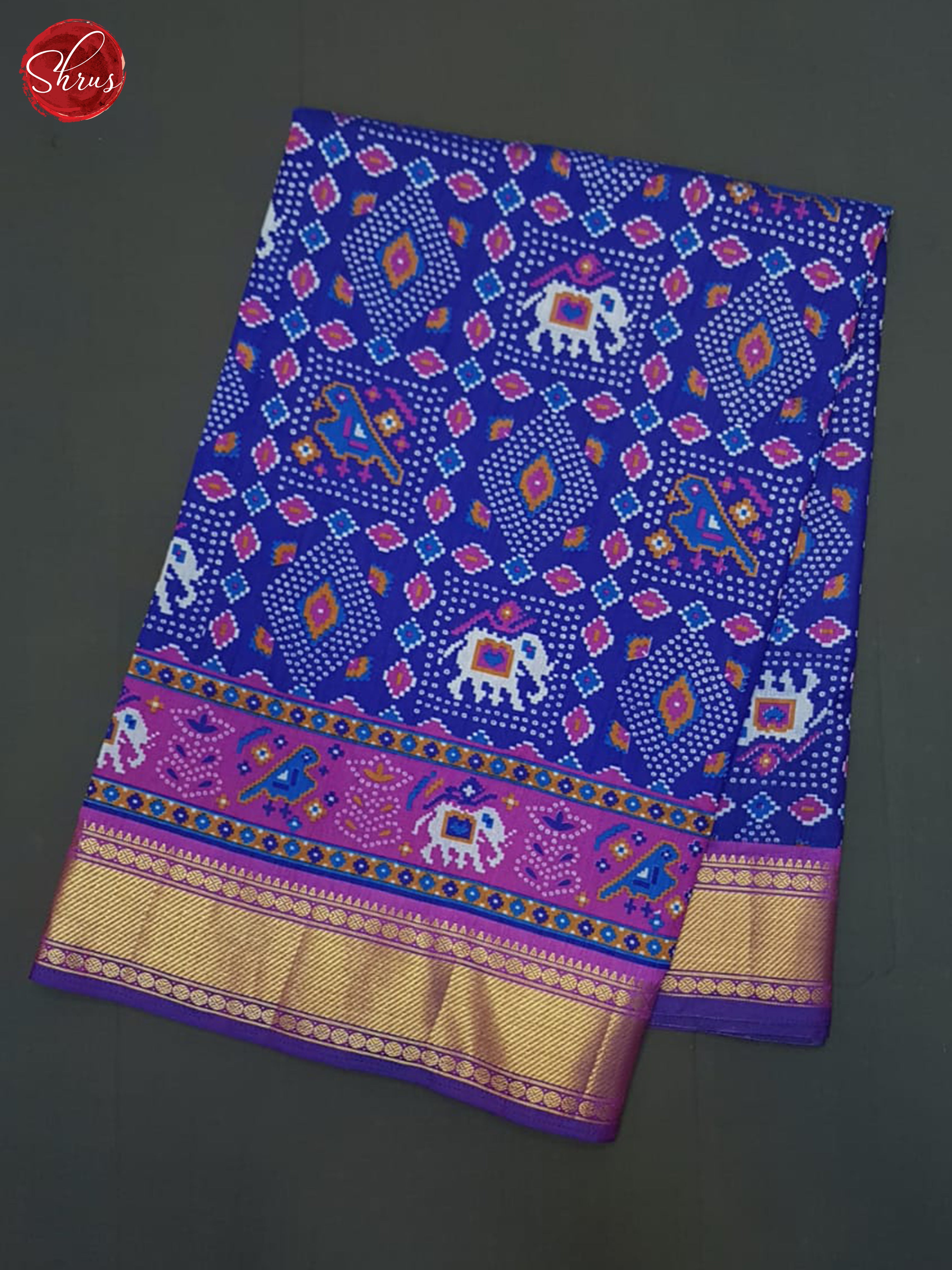 Blue & Purple - Semi Patola Saree - Shop on ShrusEternity.com