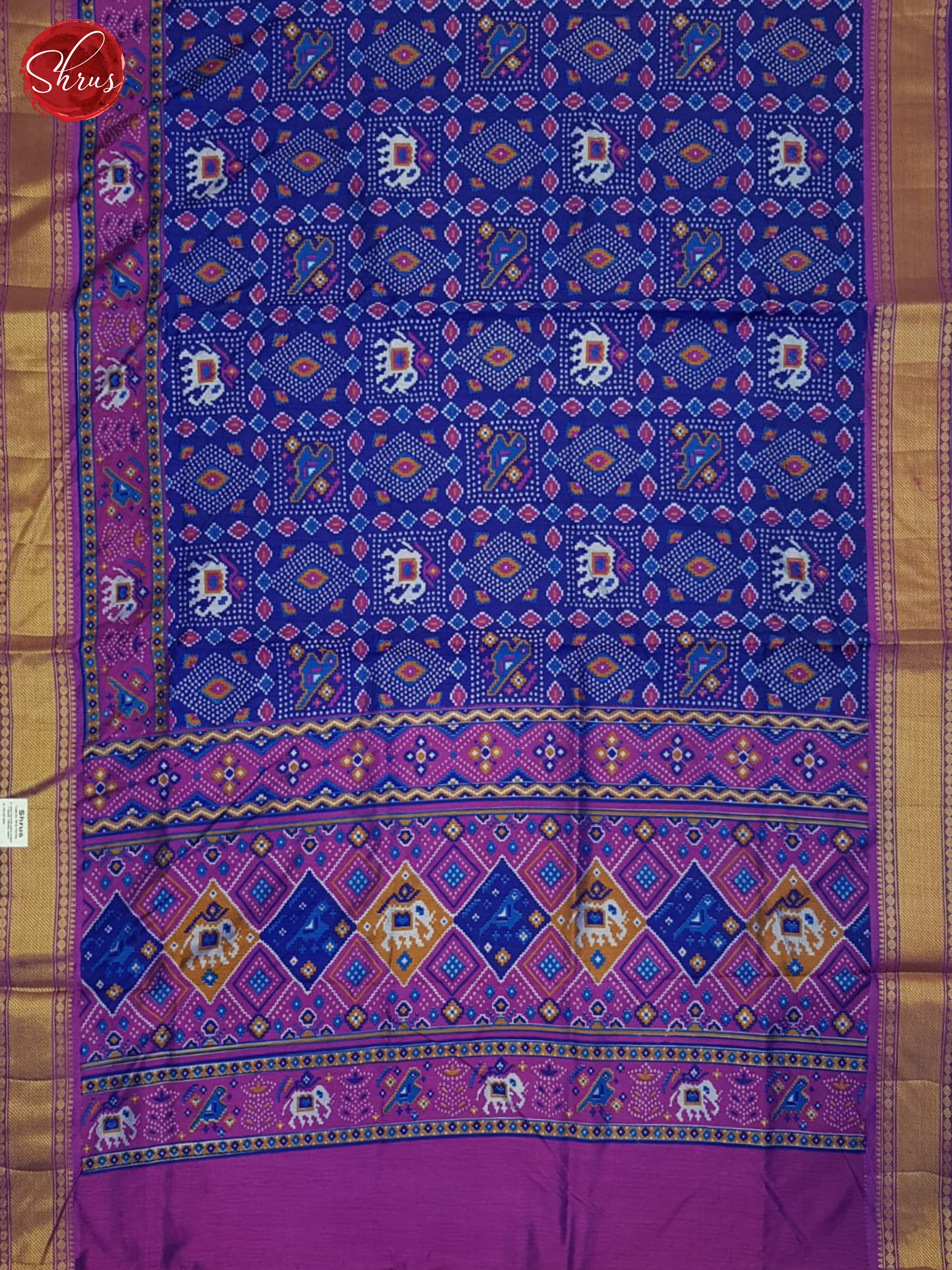 Blue & Purple - Semi Patola Saree - Shop on ShrusEternity.com