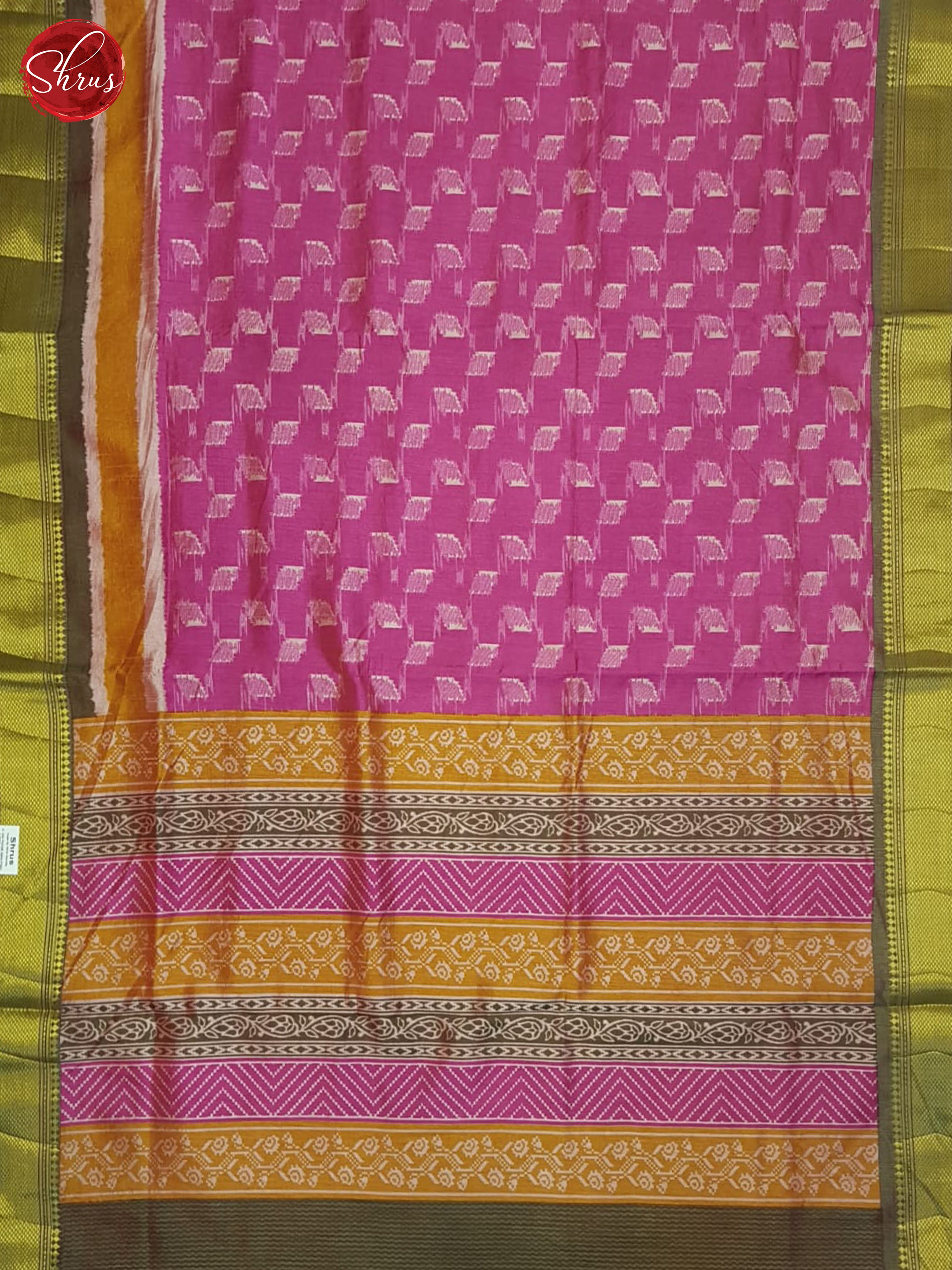 Pink And Green- Semi Patola Saree - Shop on ShrusEternity.com