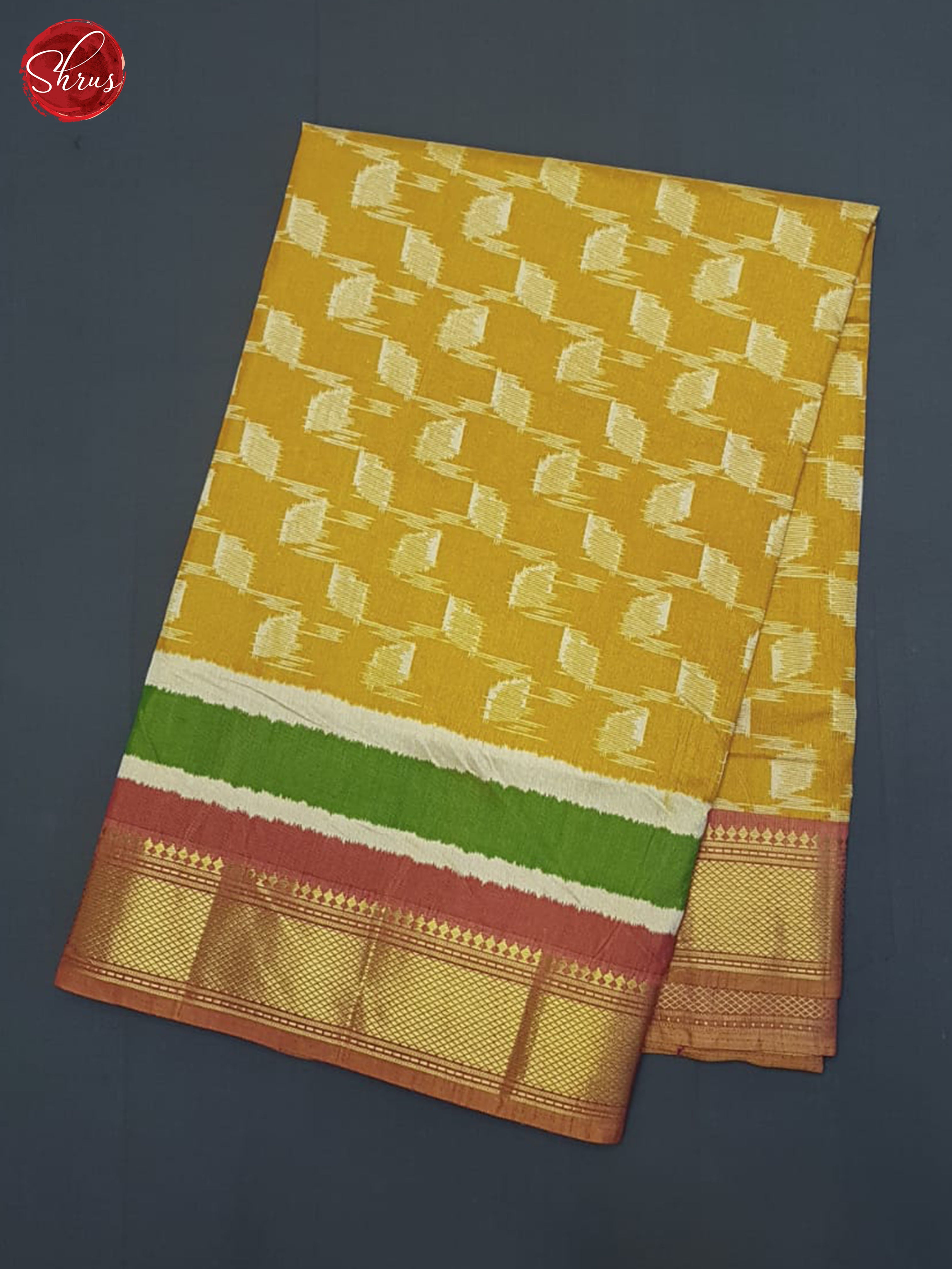 Mustard And Brick- Semi Patola Saree - Shop on ShrusEternity.com