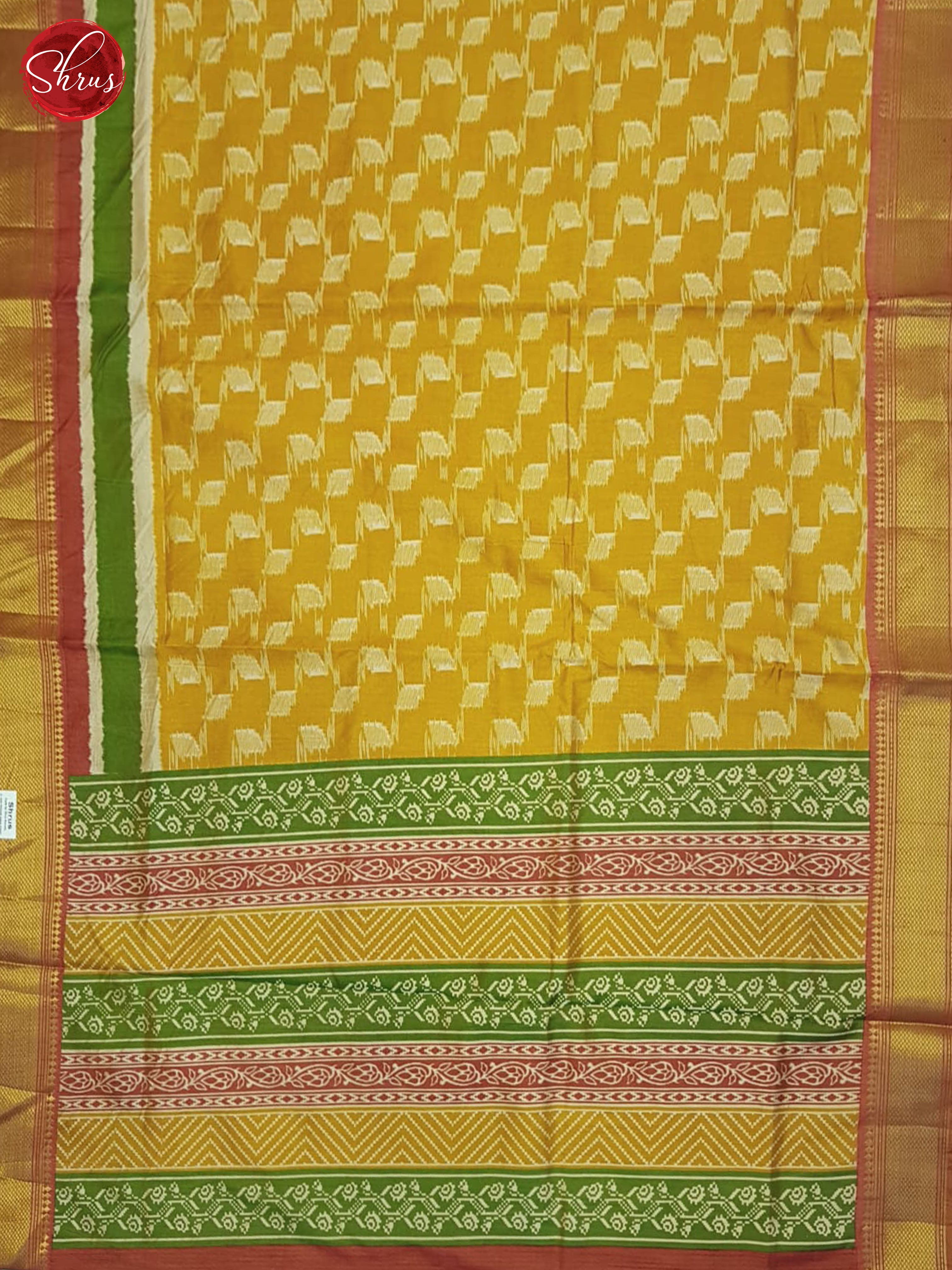 Mustard And Brick- Semi Patola Saree - Shop on ShrusEternity.com