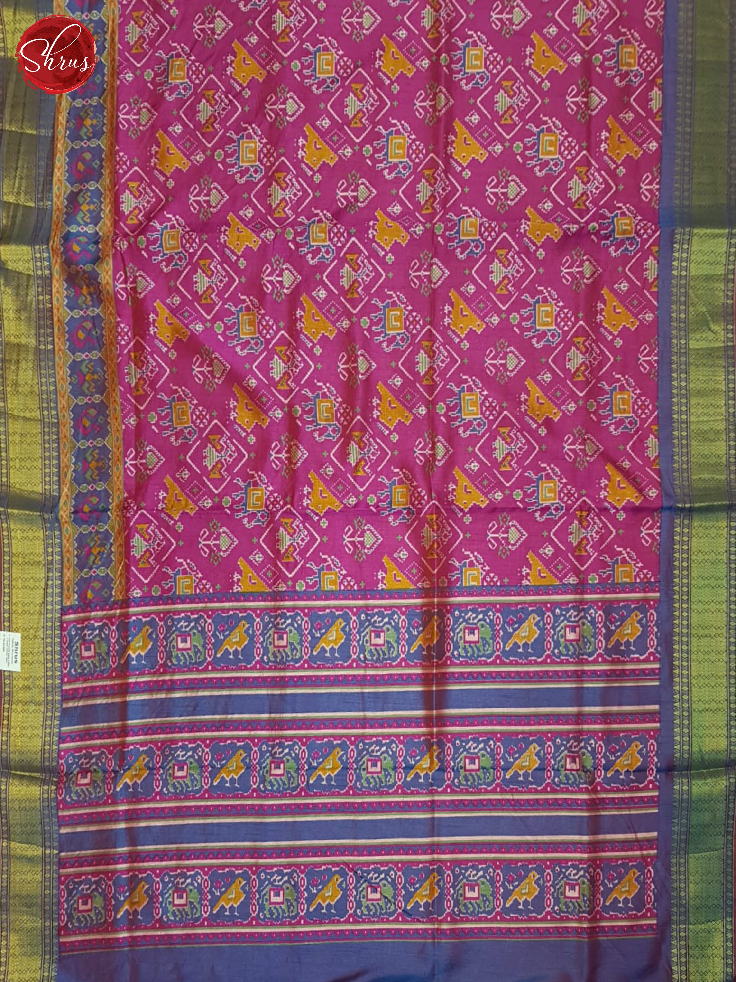 Pink And Blue- Semi Patol saree - Shop on ShrusEternity.com