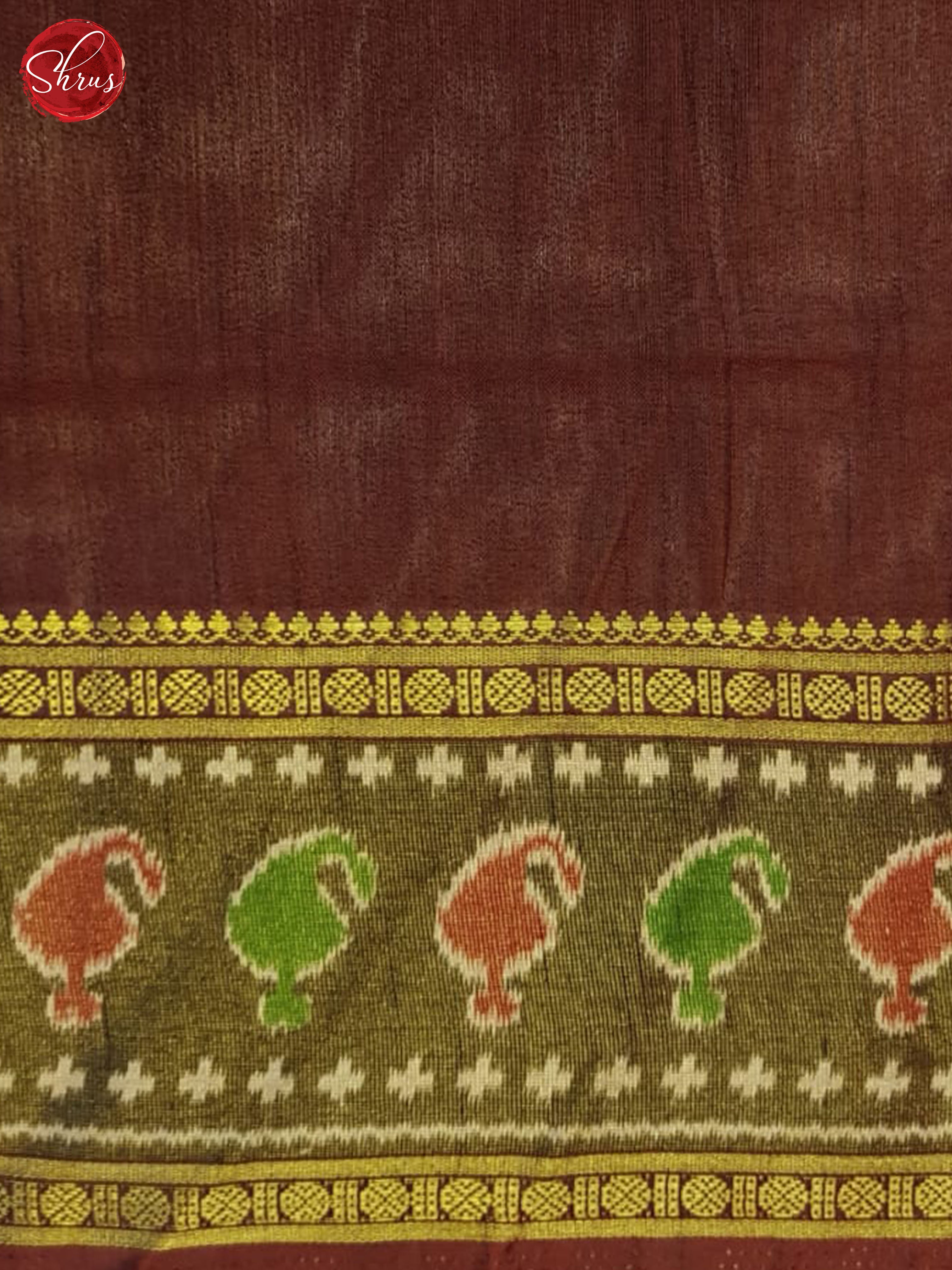 Red And Brown- Semi Patola Saree - Shop on ShrusEternity.com