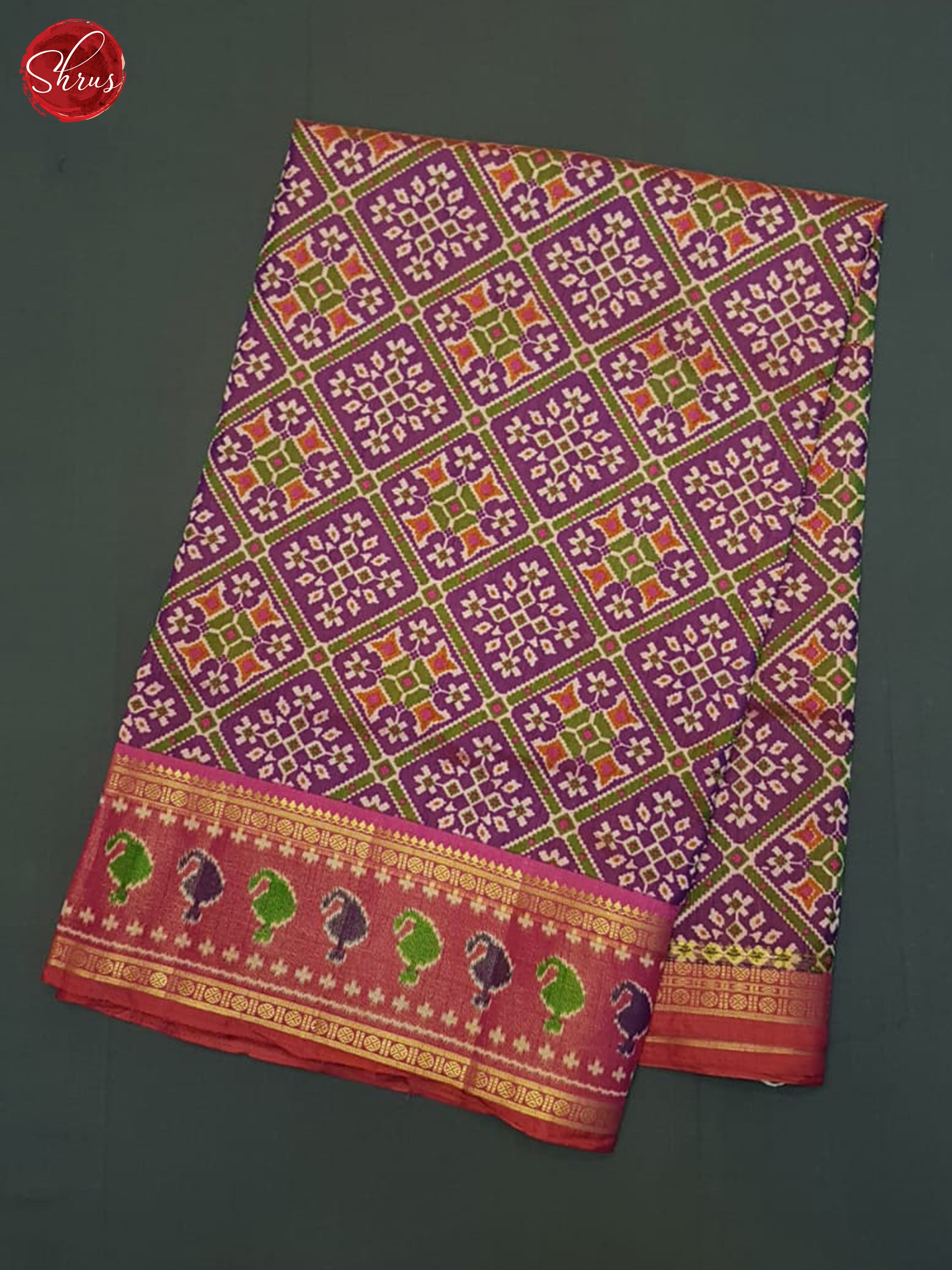 Purple And Pink- Semi Patola Saree - Shop on ShrusEternity.com