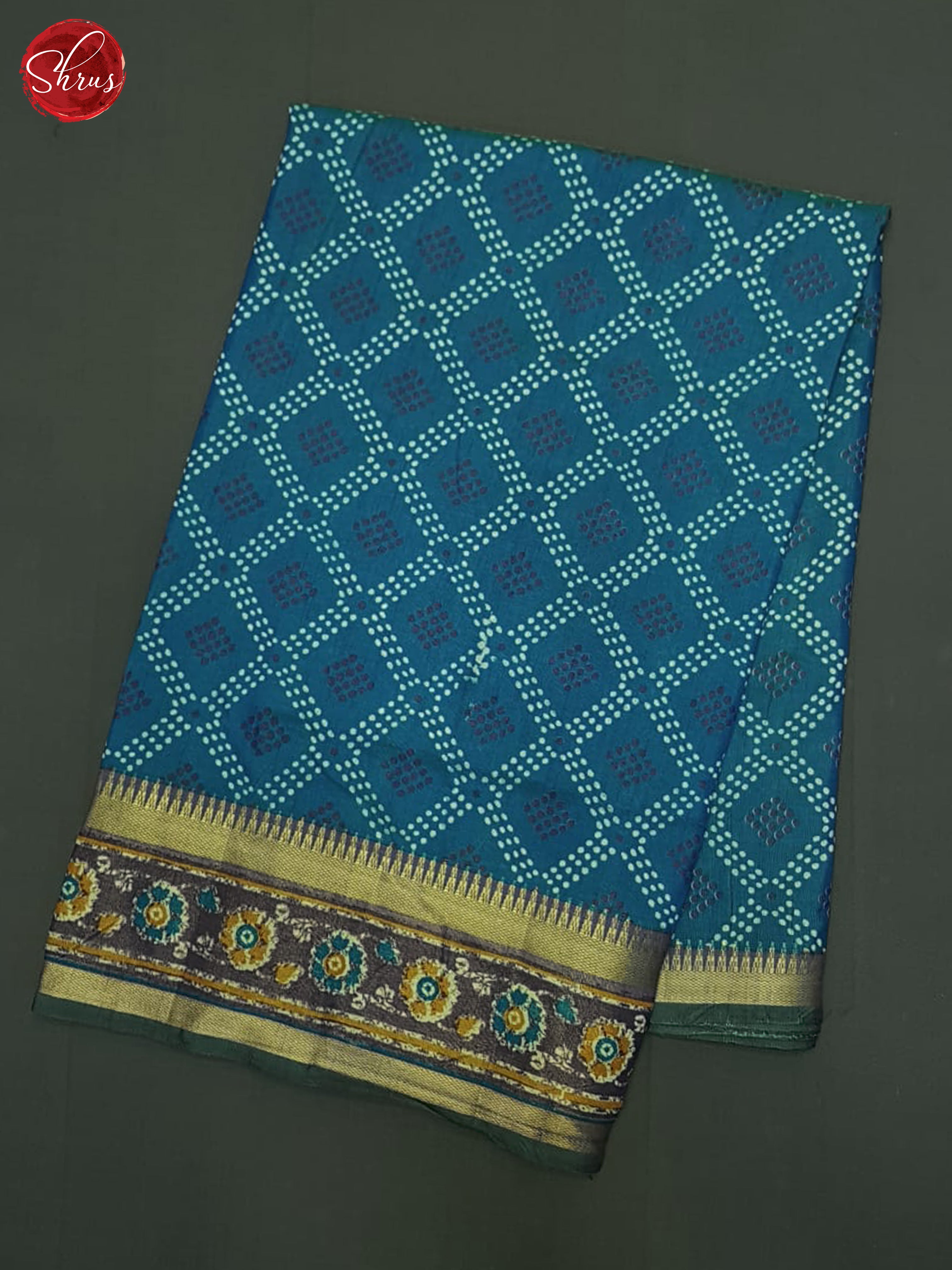 Blue & Navy Blue- Semi Patola Saree - Shop on ShrusEternity.com