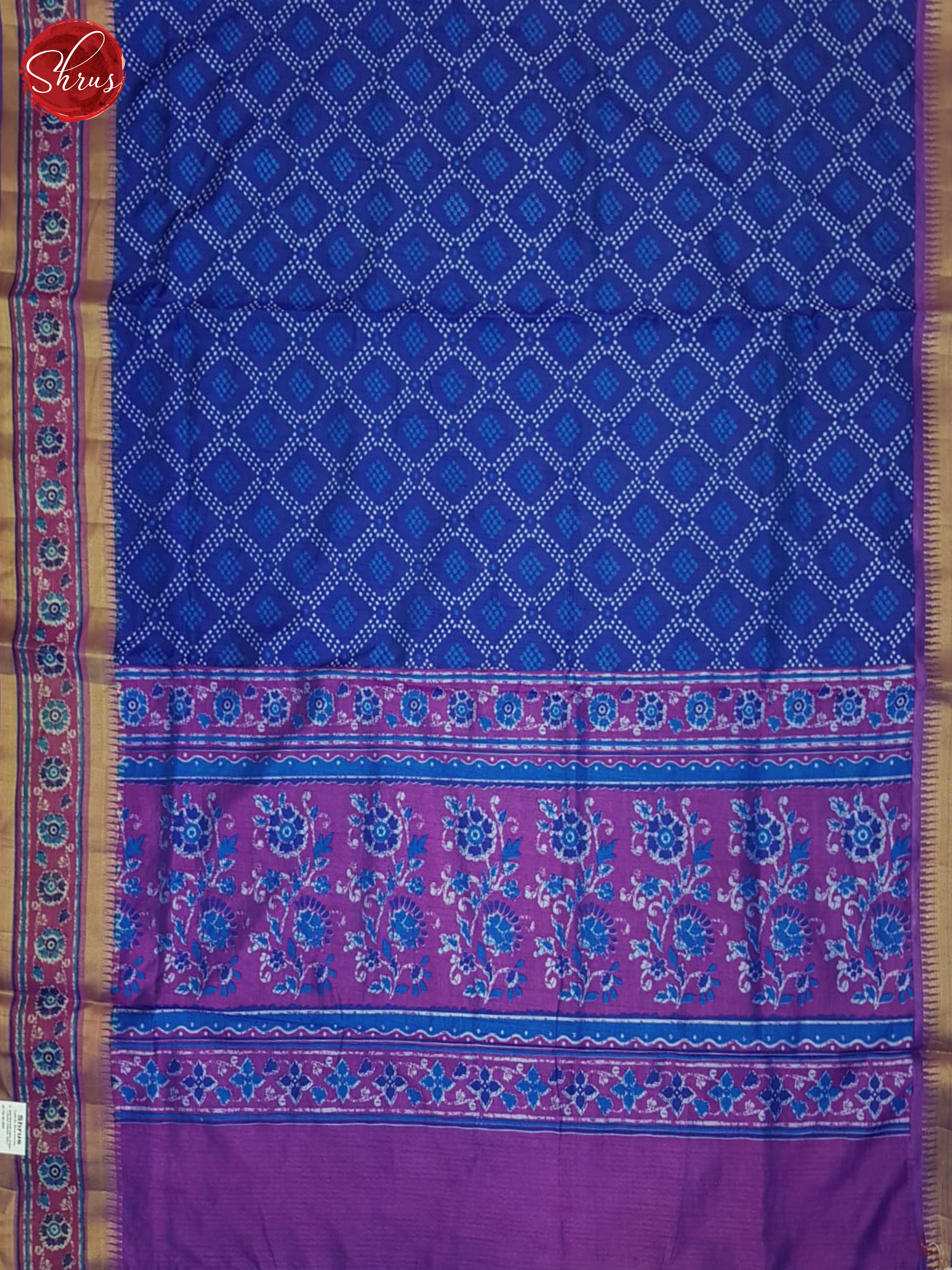 Blue And Purple- Semi Patola Saree - Shop on ShrusEternity.com