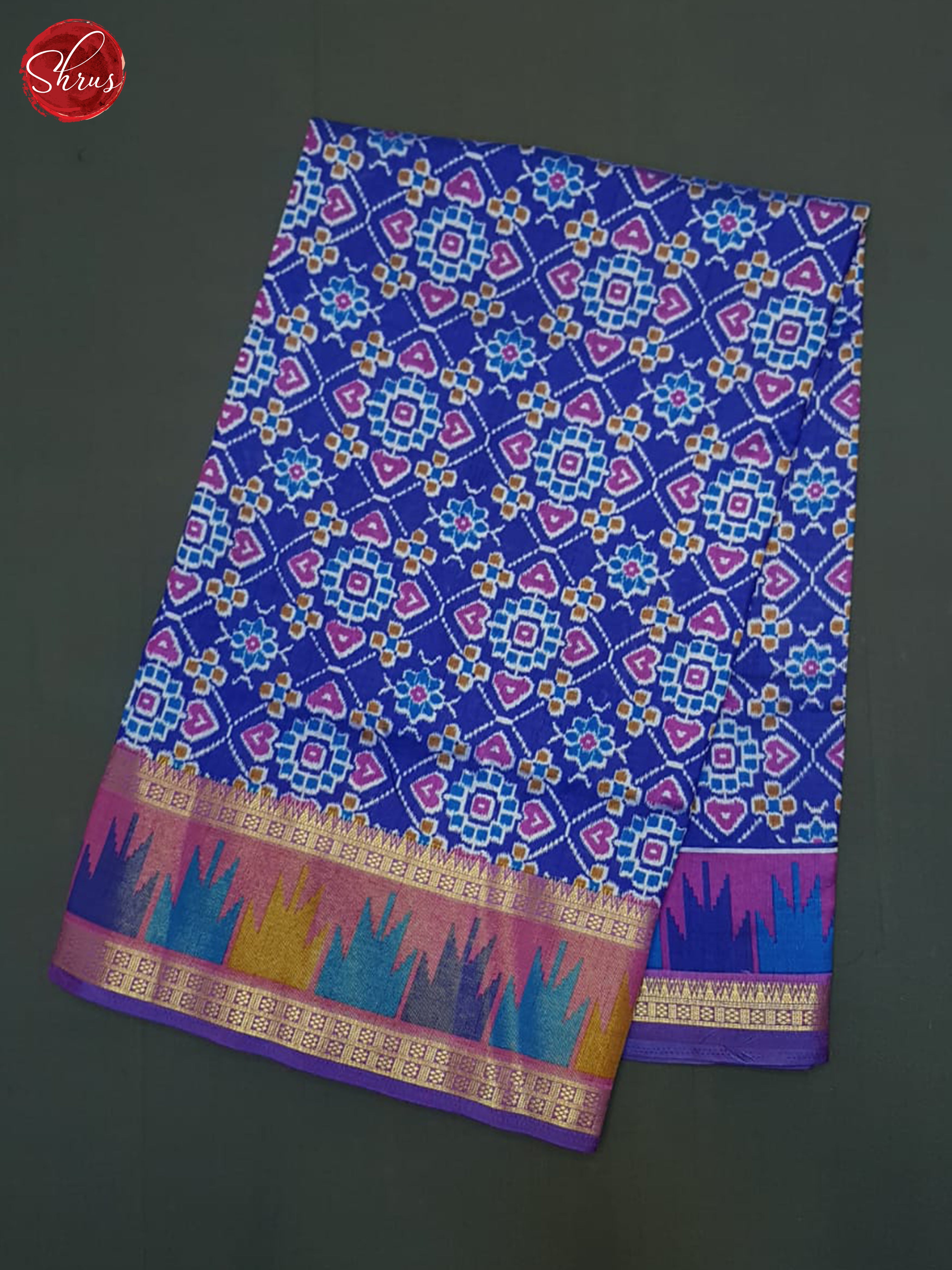 Blue & Purple - Semi Patola Saree - Shop on ShrusEternity.com