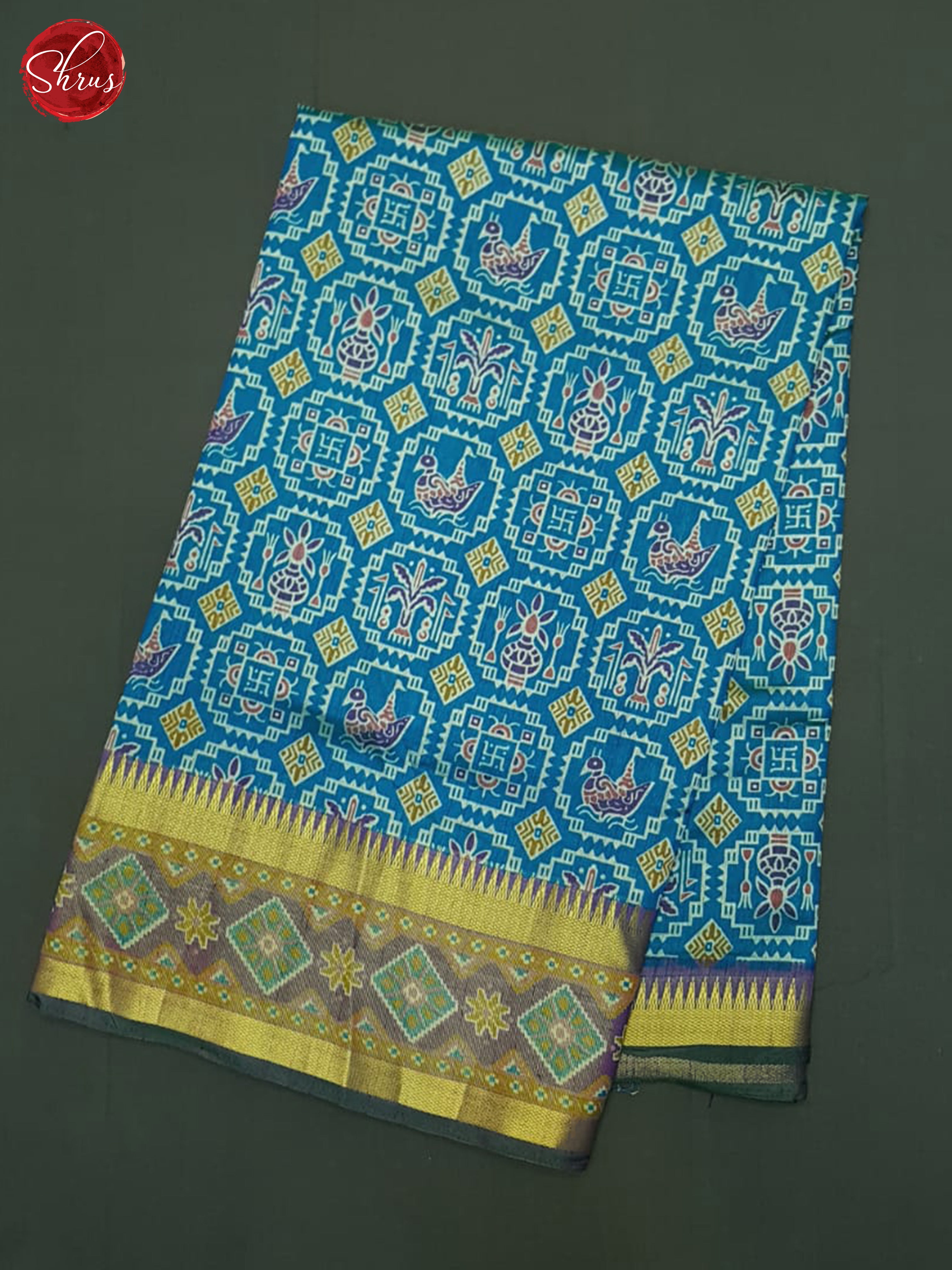 Blue & Purple- Semi Patola Saree - Shop on ShrusEternity.com