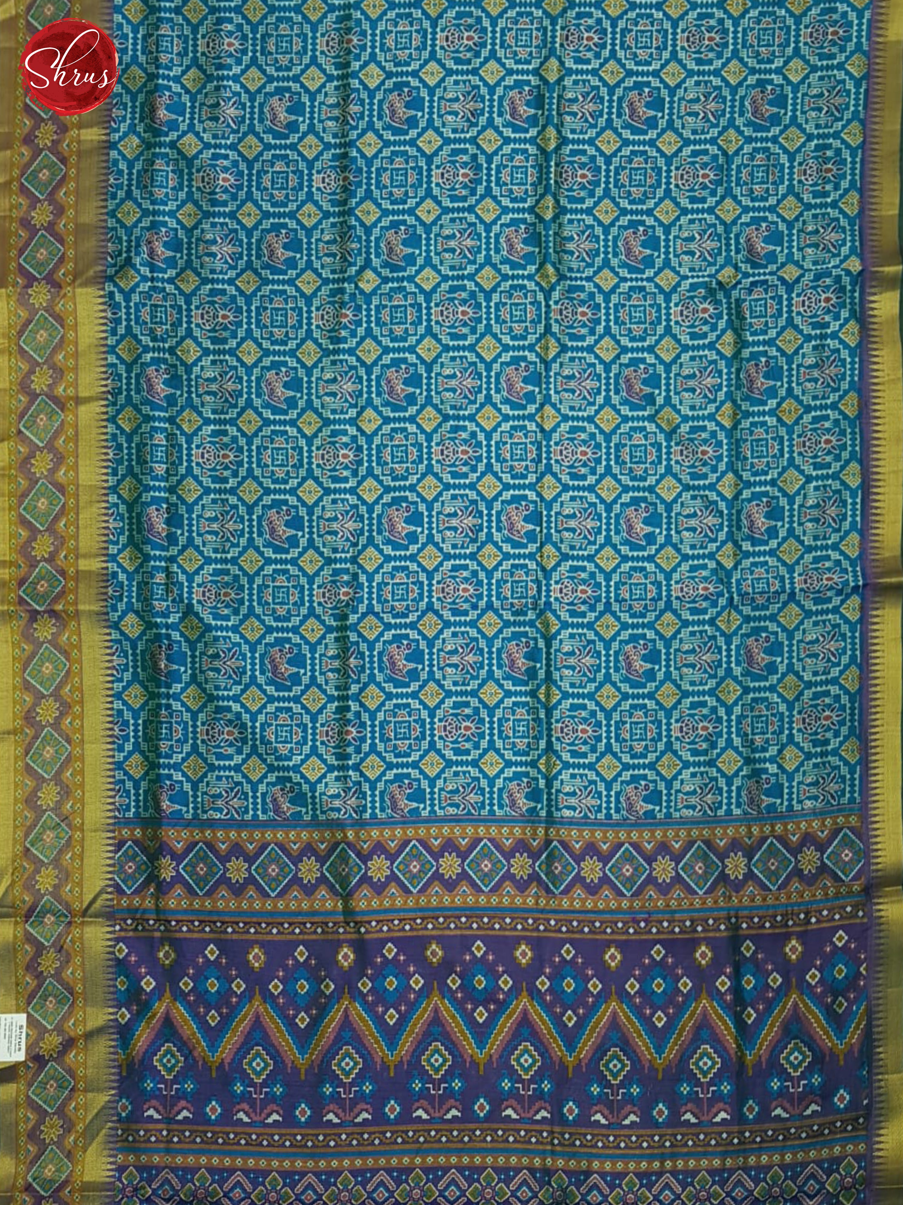 Blue & Purple- Semi Patola Saree - Shop on ShrusEternity.com