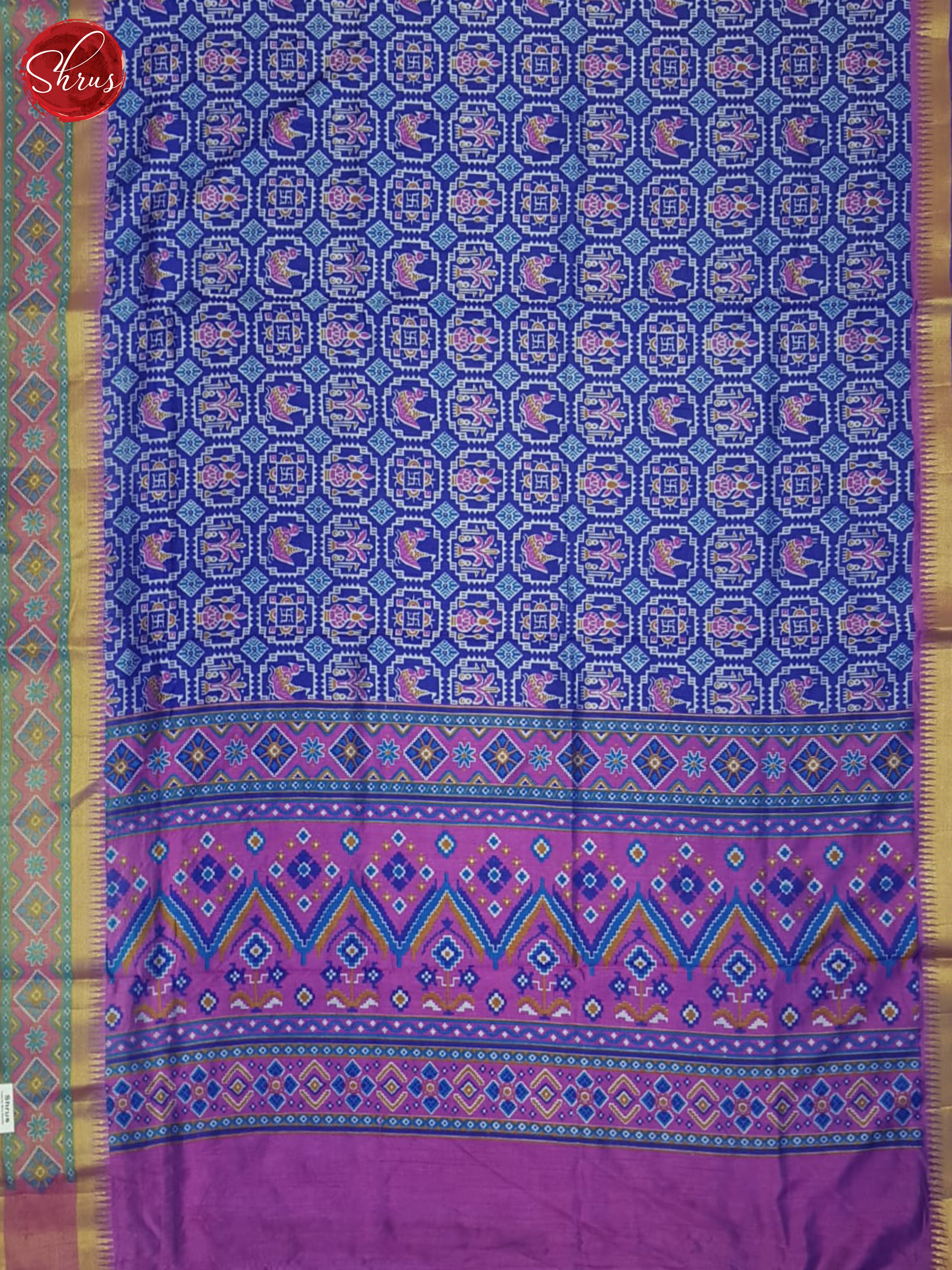 Blue And Purple- Semi Patola Saree - Shop on ShrusEternity.com