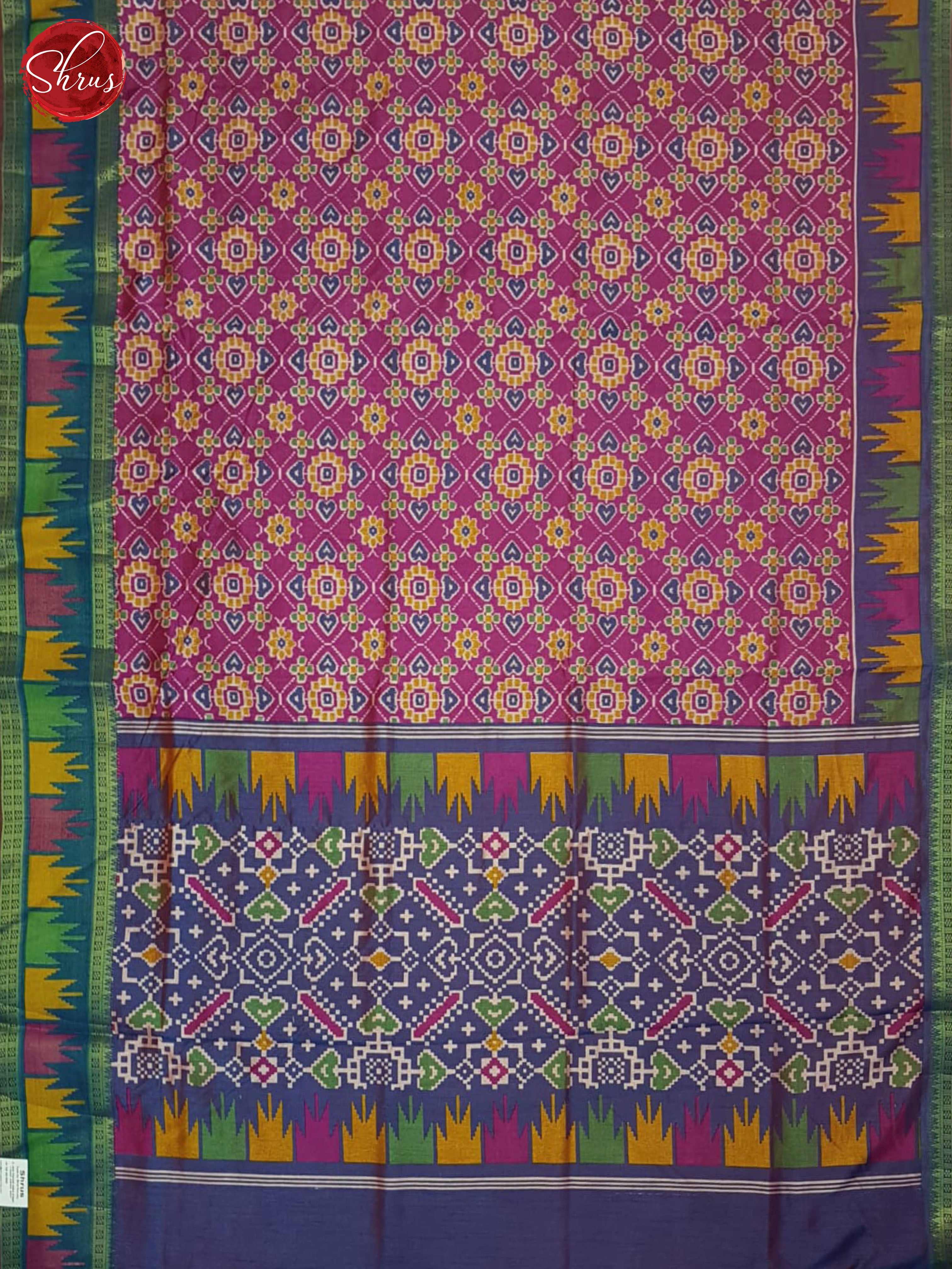 Pink And Bluish Purple- Semi Patola Saree - Shop on ShrusEternity.com
