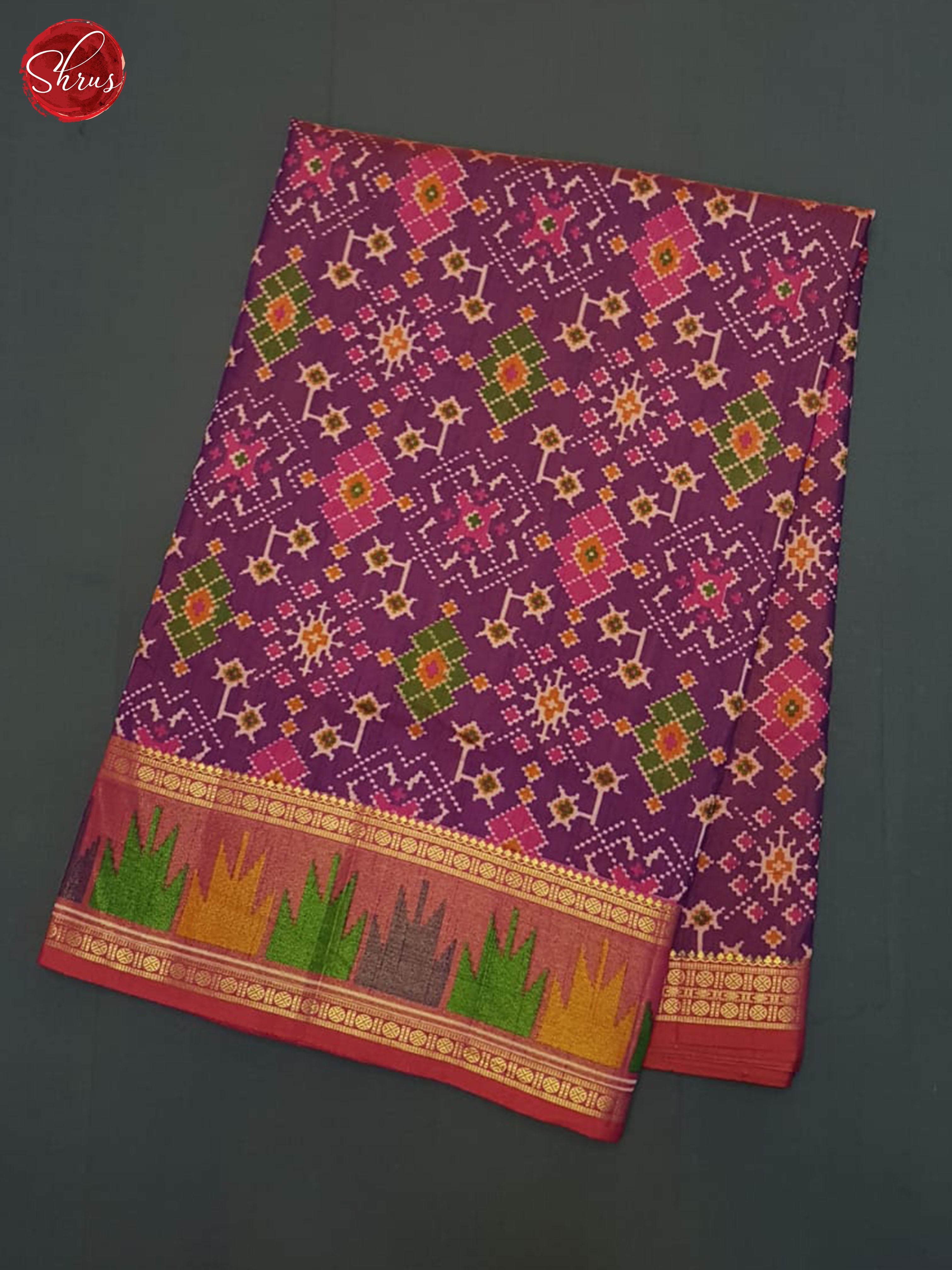 Purpule And Pink- Semi Patola Saree - Shop on ShrusEternity.com