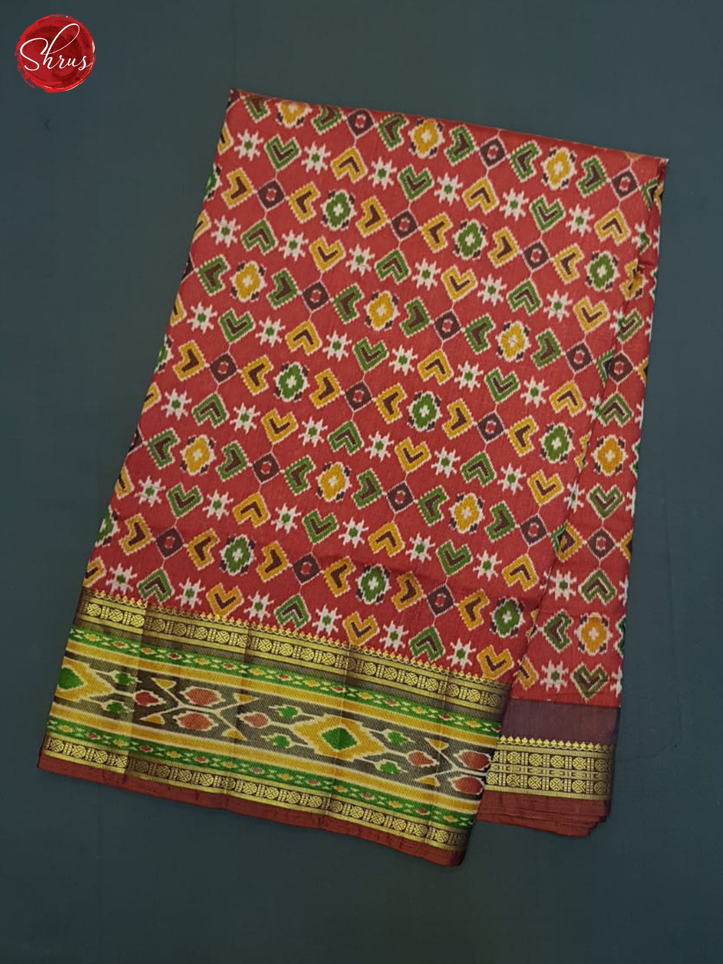 Red And Brown- semi Patola Saree - Shop on ShrusEternity.com