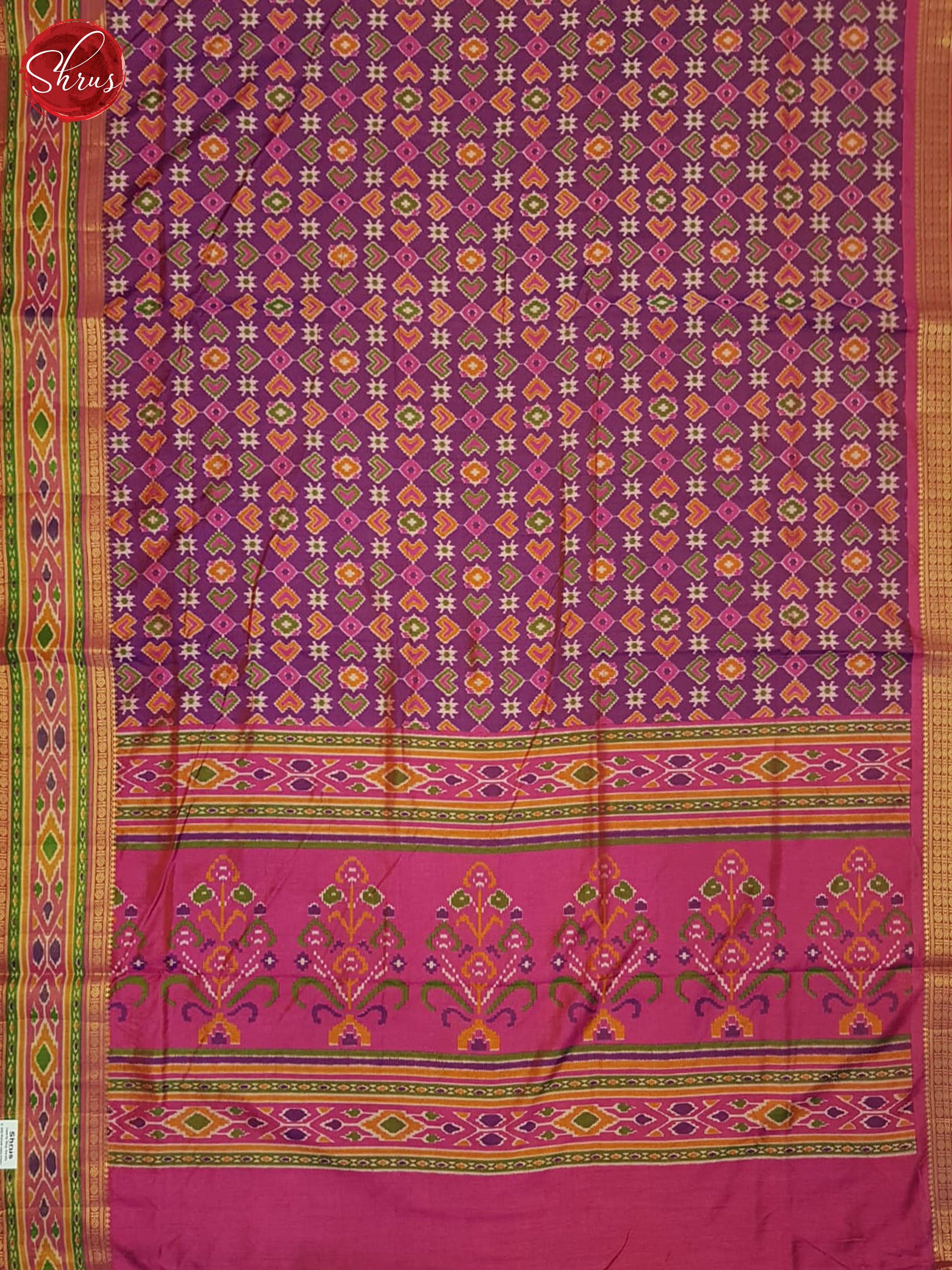 Purple And Pink- Semi Patola Saree - Shop on ShrusEternity.com