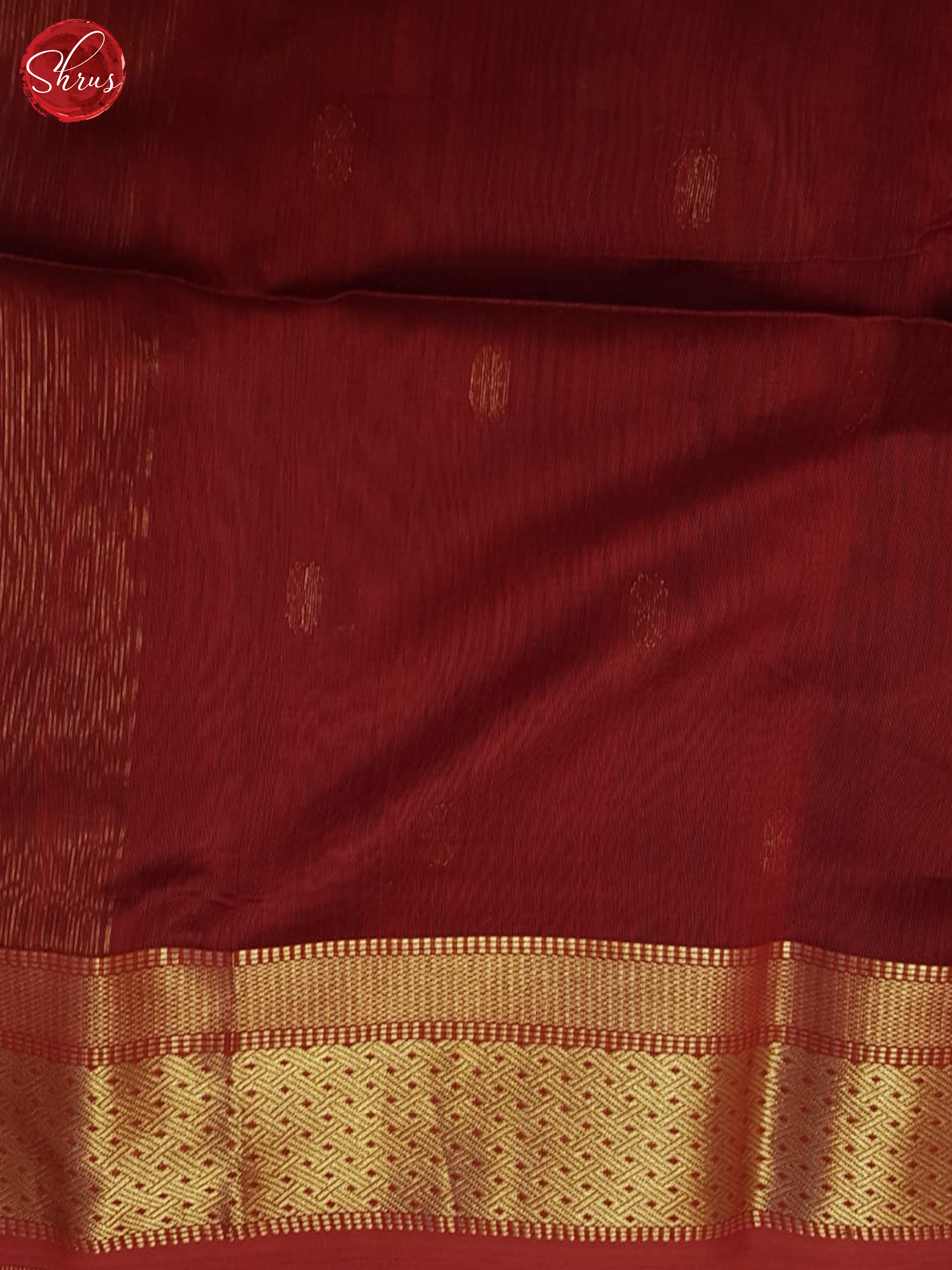 Blue and Arakku Maroon - Maheshwari silkcotton Saree - Shop on ShrusEternity.com