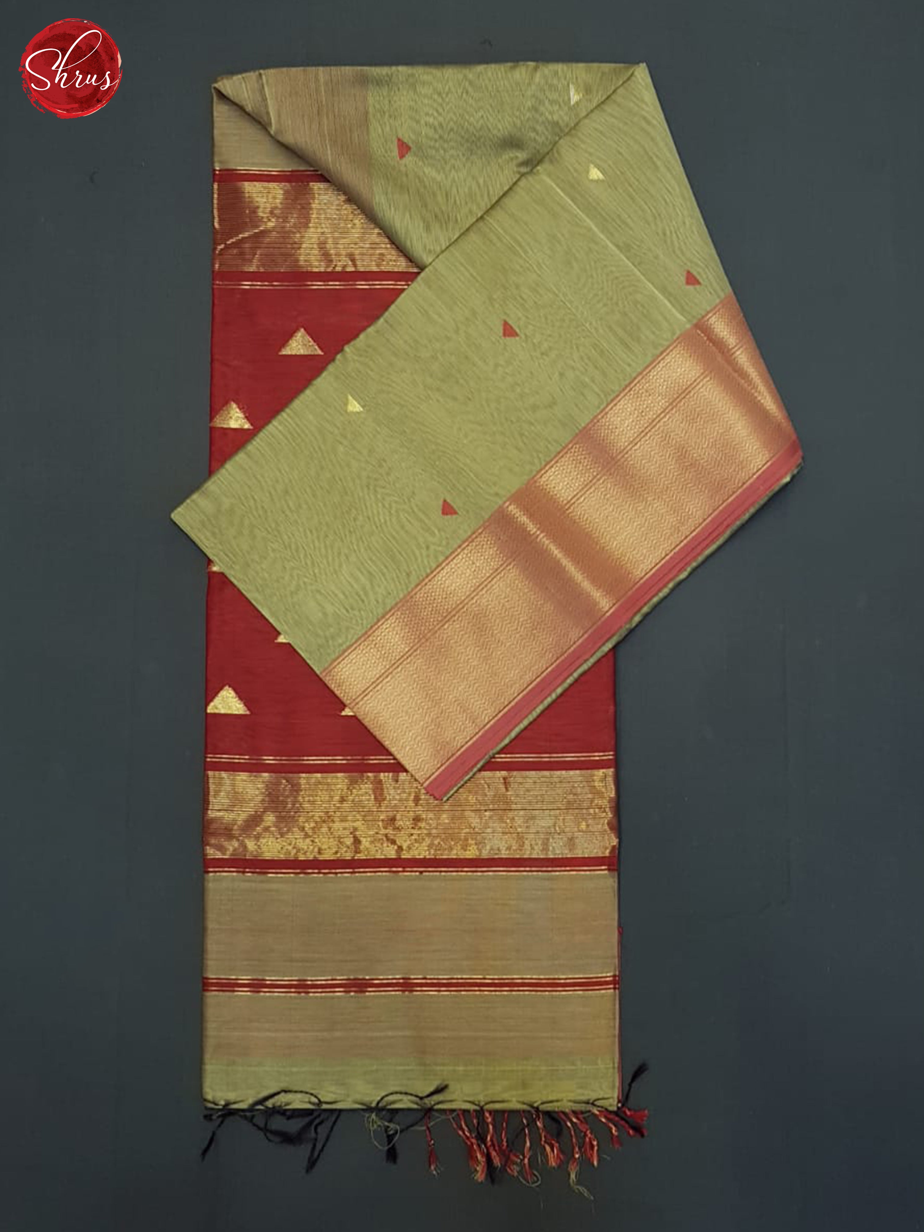 Elachi Green and Red - Maheshwari silkcotton Saree - Shop on ShrusEternity.com