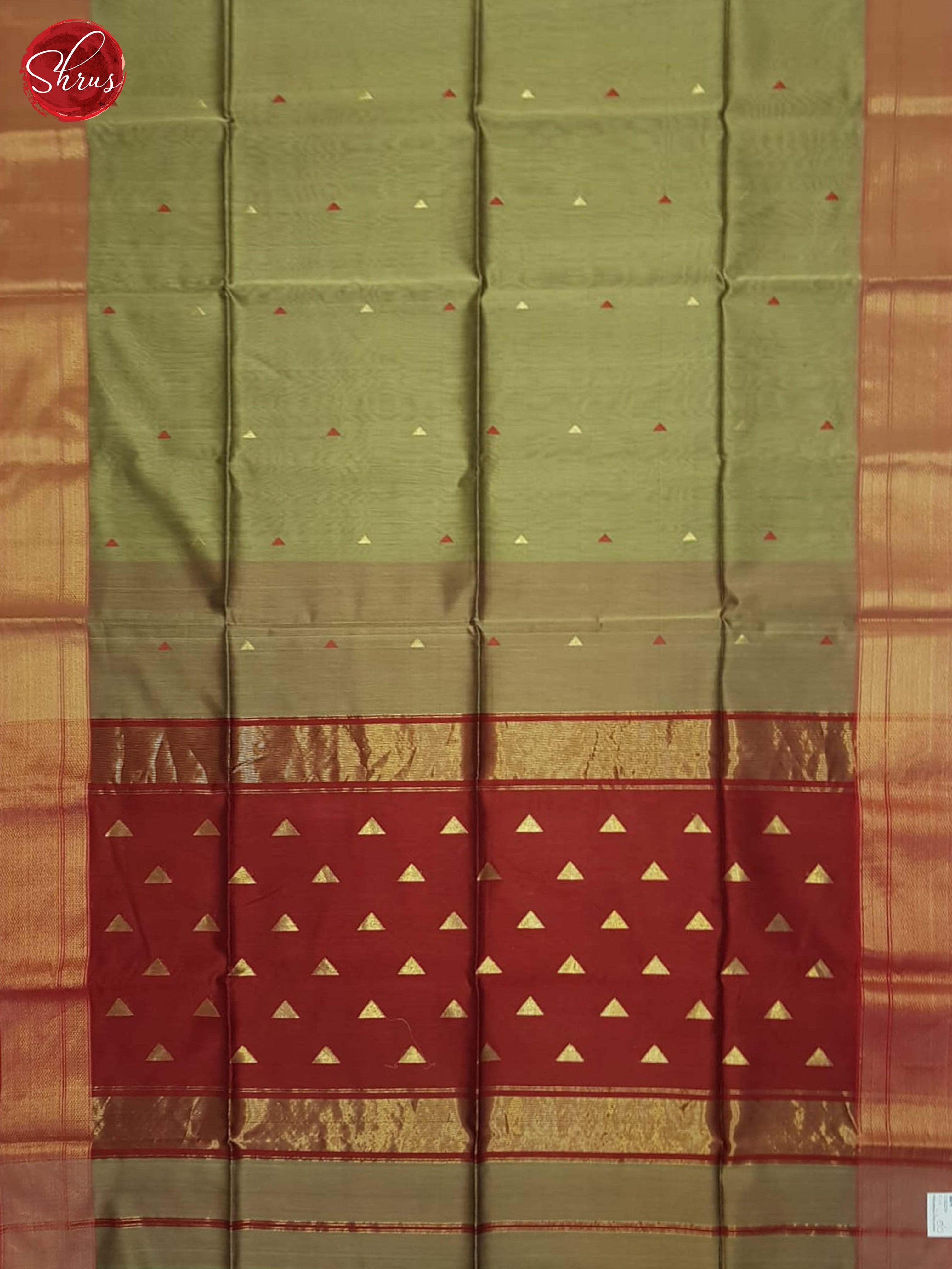 Elachi Green and Red - Maheshwari silkcotton Saree - Shop on ShrusEternity.com