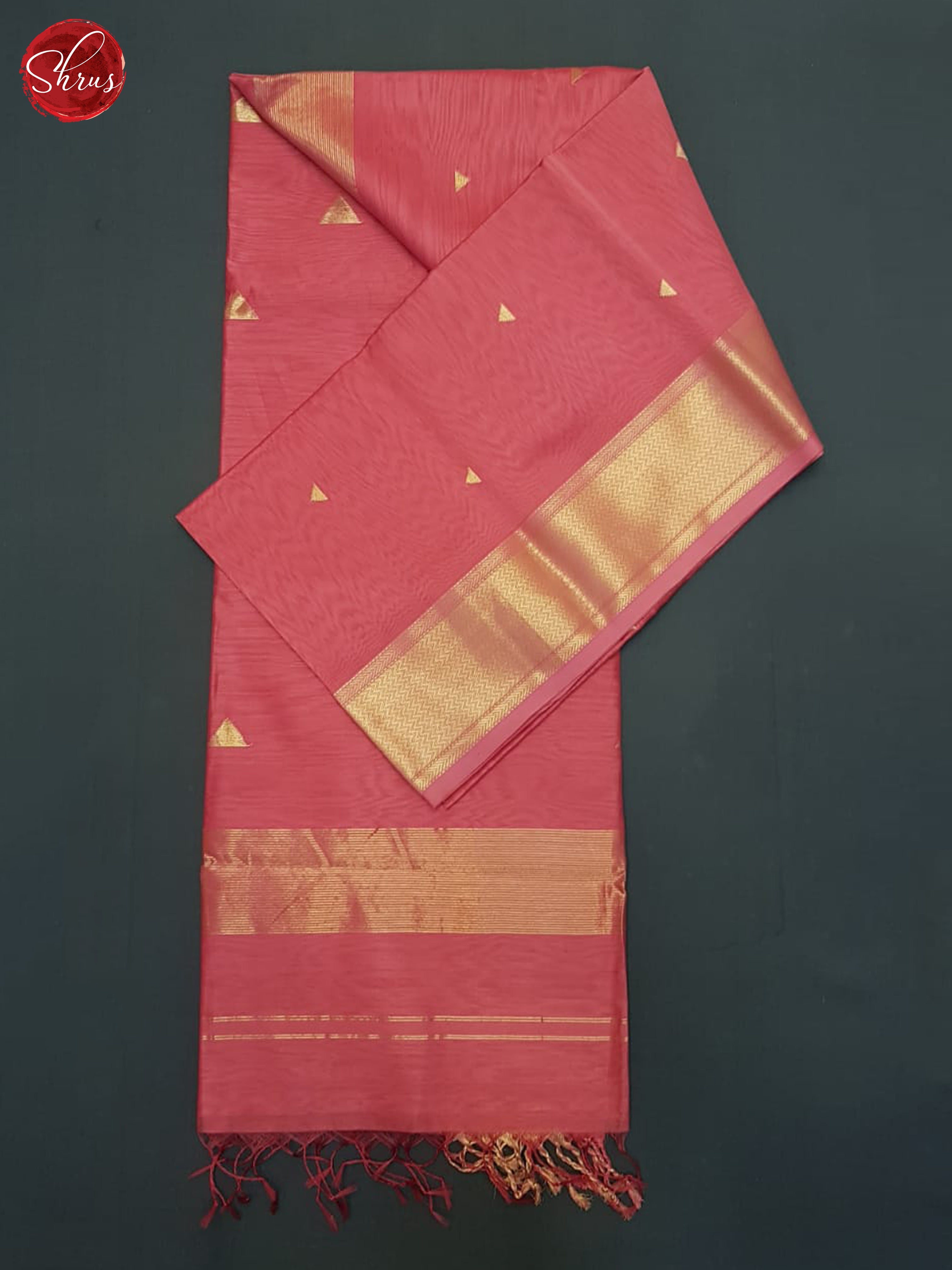 Pink(Single Tone)- Maheshwari silkcotton Saree - Shop on ShrusEternity.com
