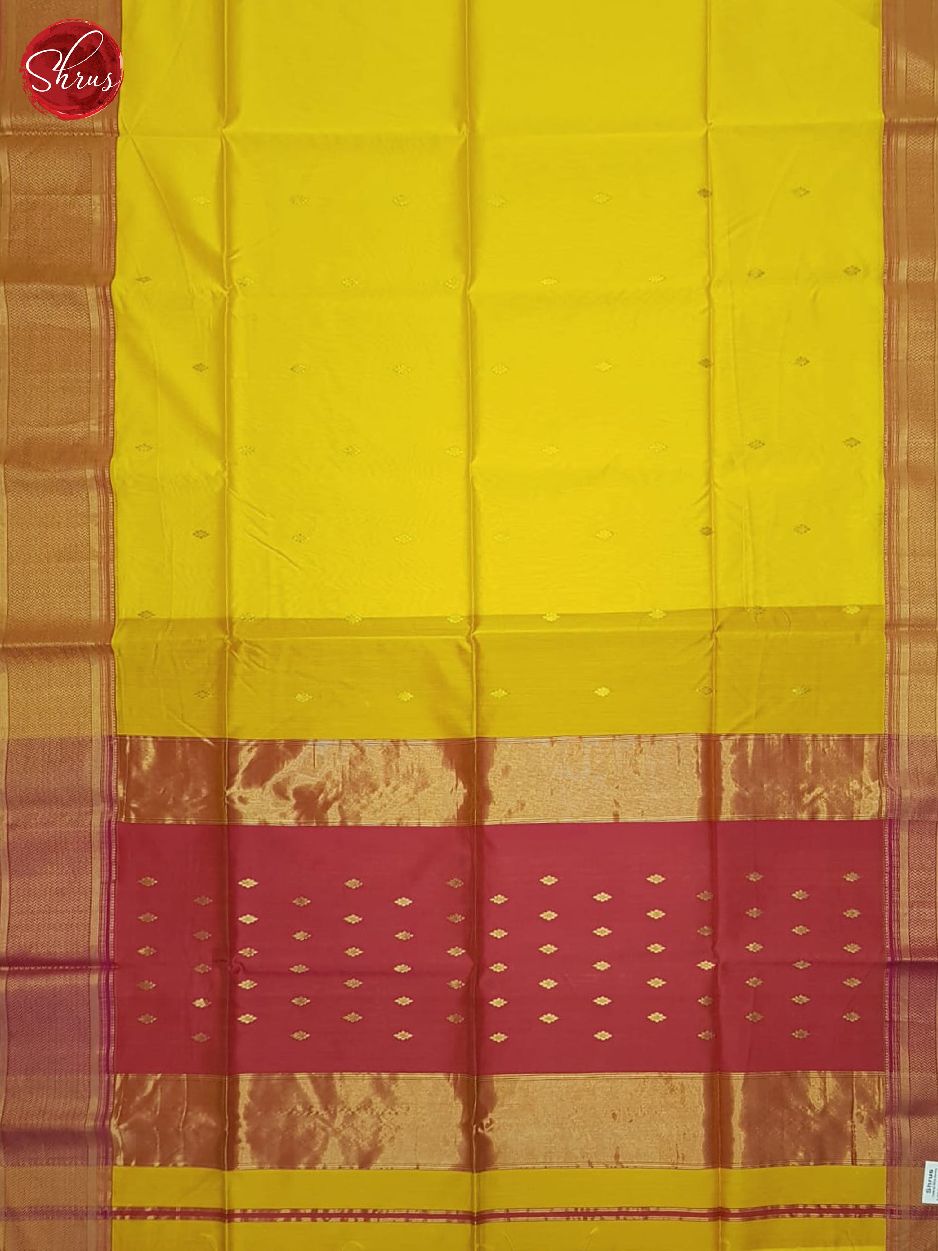 Yellow & Pink - Maheshwari silkcotton Saree - Shop on ShrusEternity.com