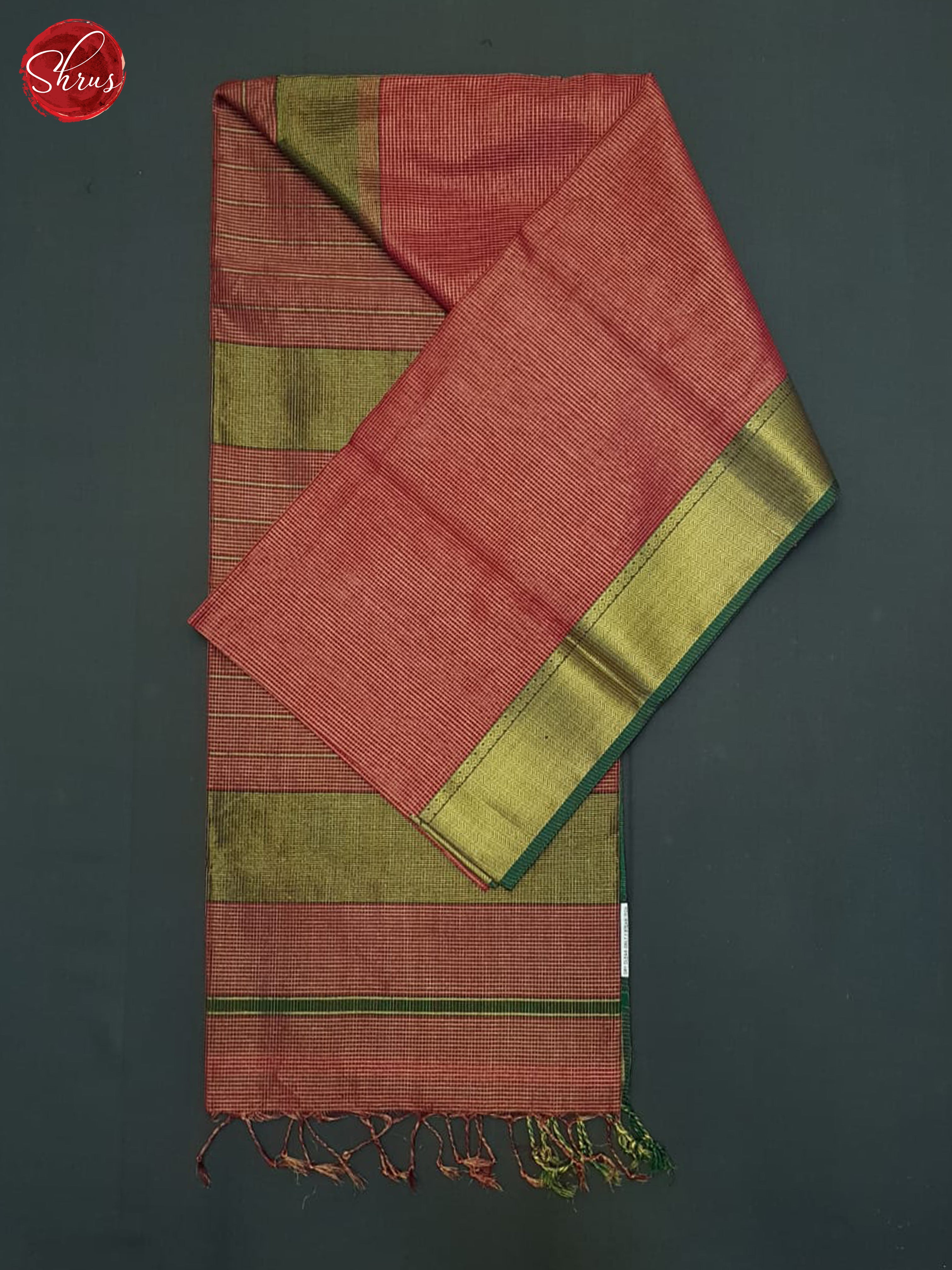 Red and Green - Maheshwari silkcotton Saree - Shop on ShrusEternity.com