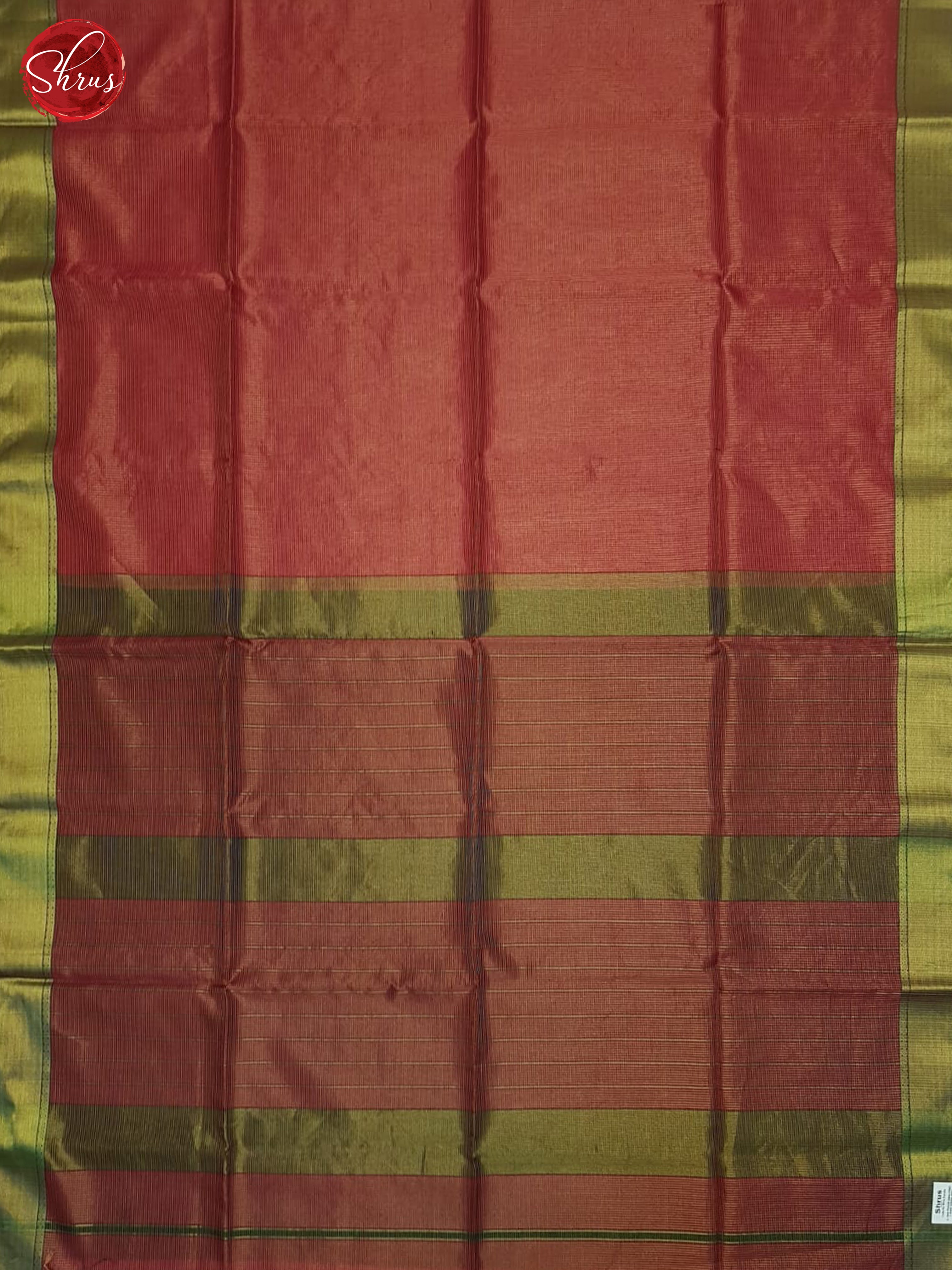 Red and Green - Maheshwari silkcotton Saree - Shop on ShrusEternity.com