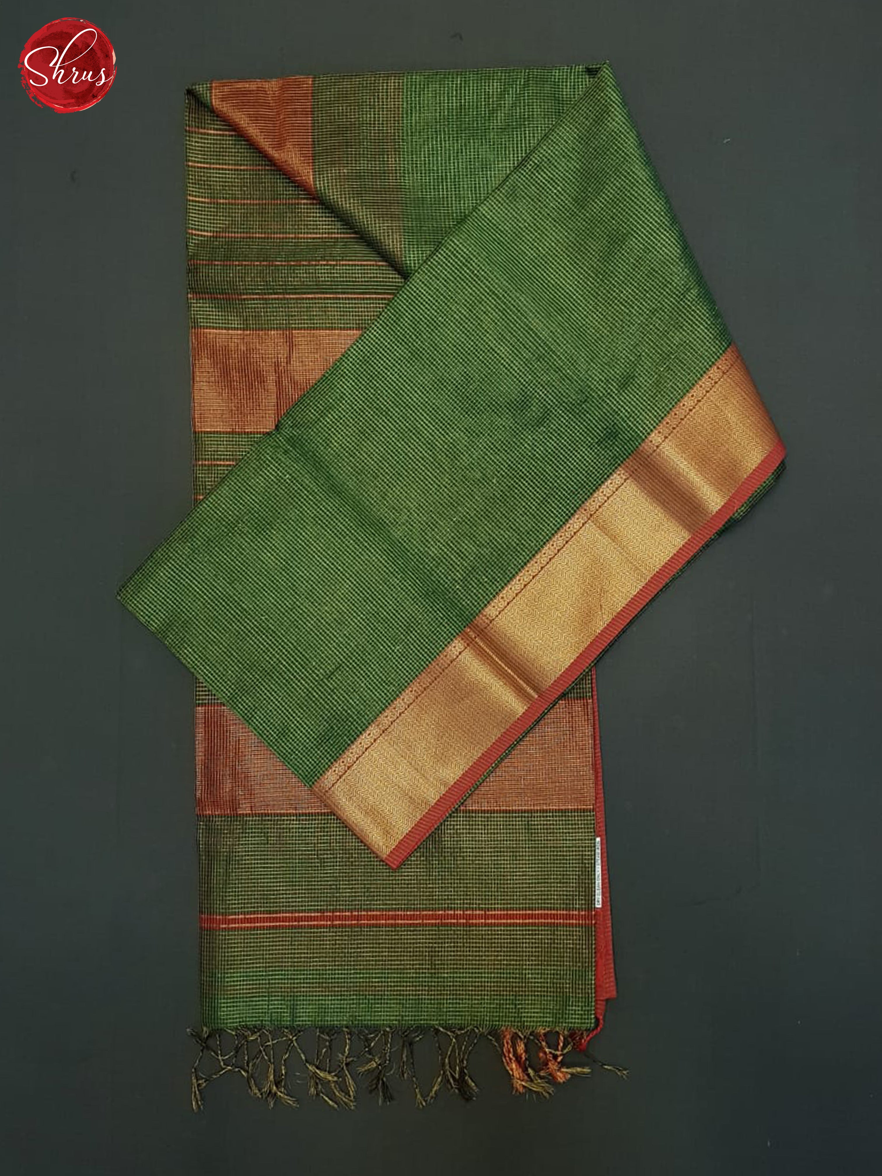 Green And Red- Maheshwari Silk Cotton Saree - Shop on ShrusEternity.com