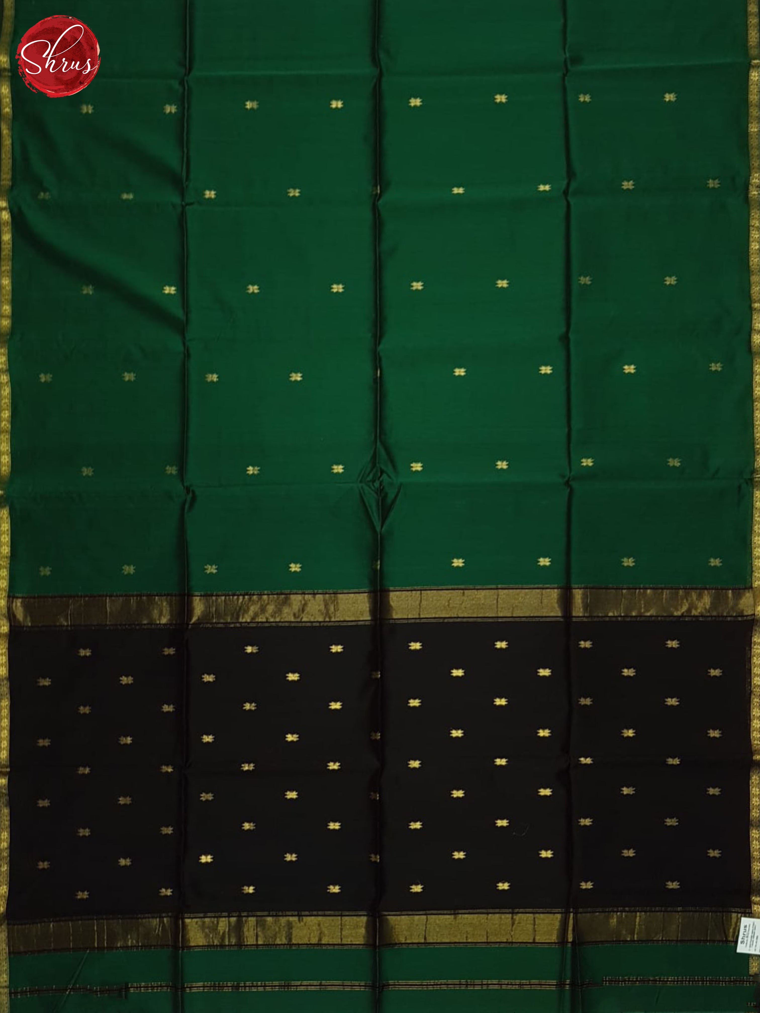 Green & Black - Maheshwari silkcotton Saree - Shop on ShrusEternity.com