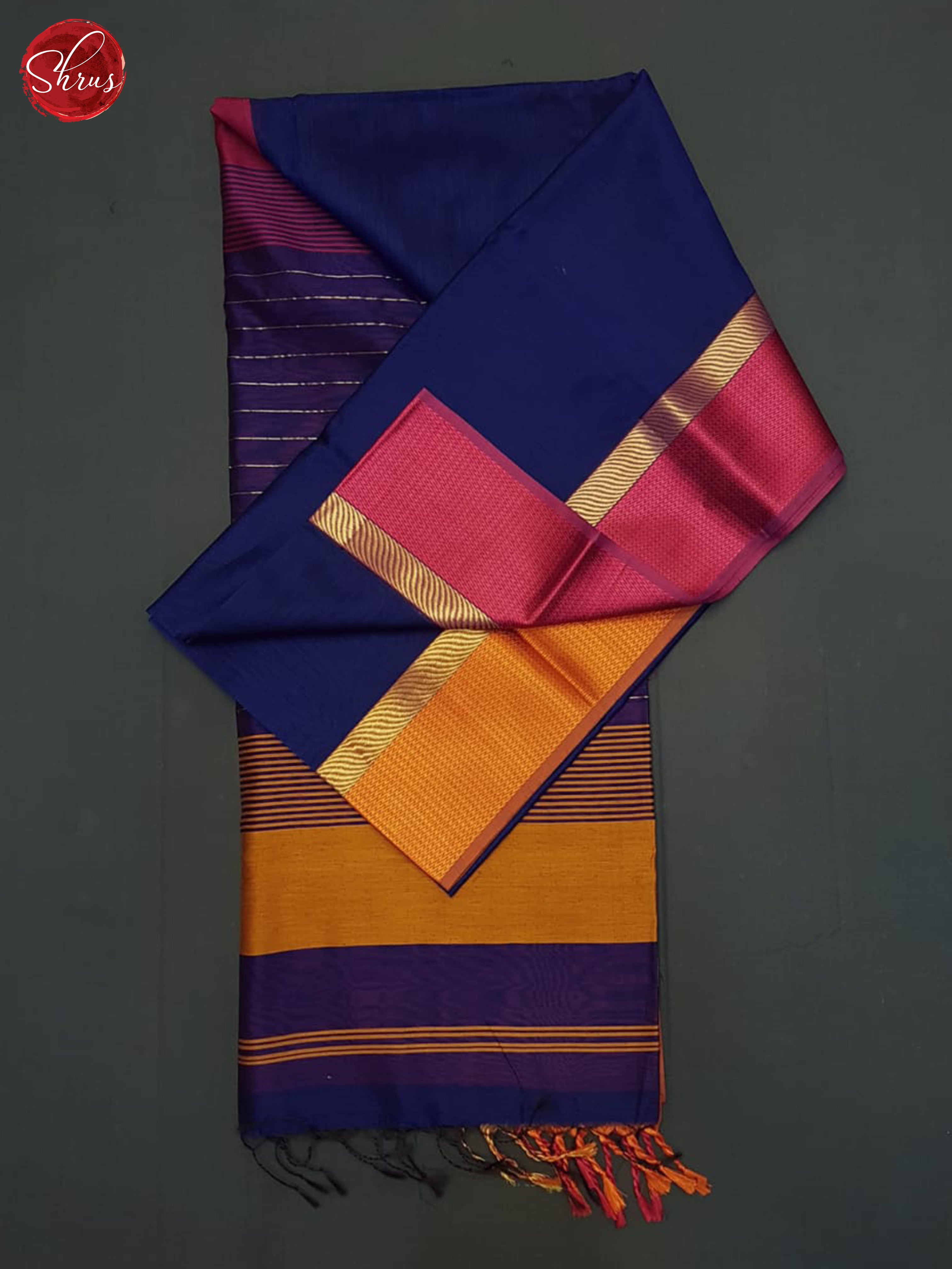 Blu e& Orange - Maheshwari silkcotton Saree - Shop on ShrusEternity.com