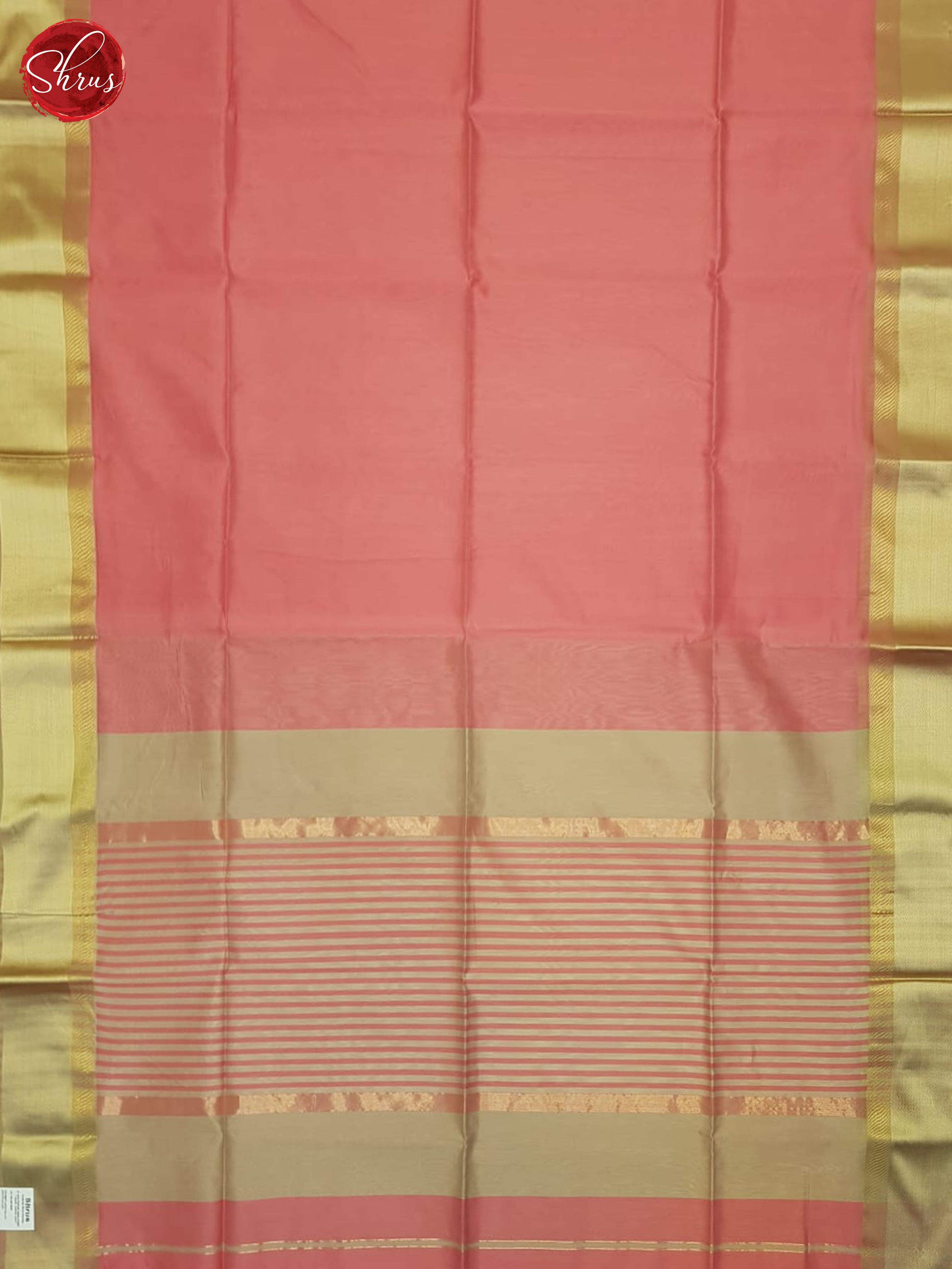 Pink & Beige - Maheshwari silkcotton Saree - Shop on ShrusEternity.com