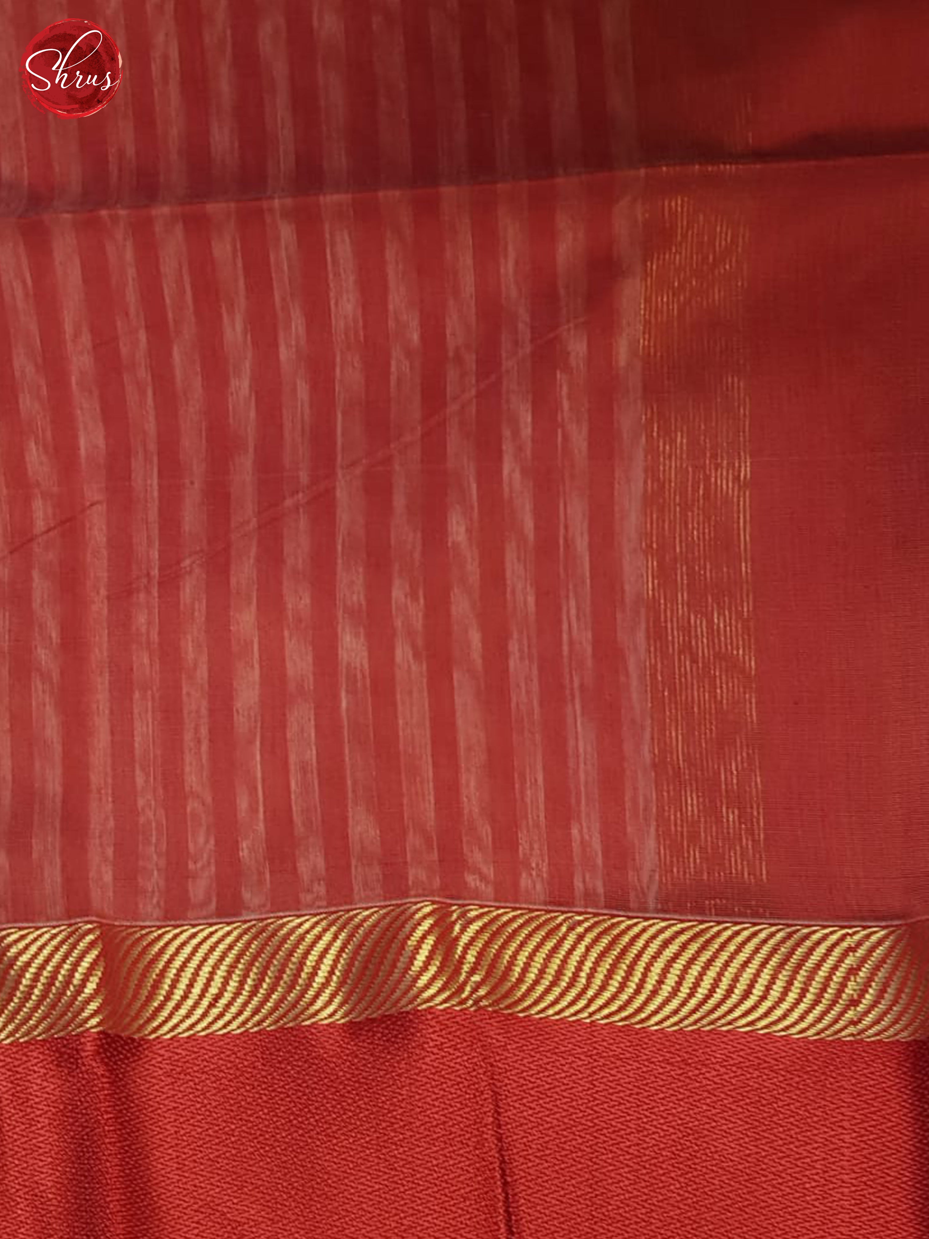 Cream & Red- Maheshwari silkcotton Saree - Shop on ShrusEternity.com