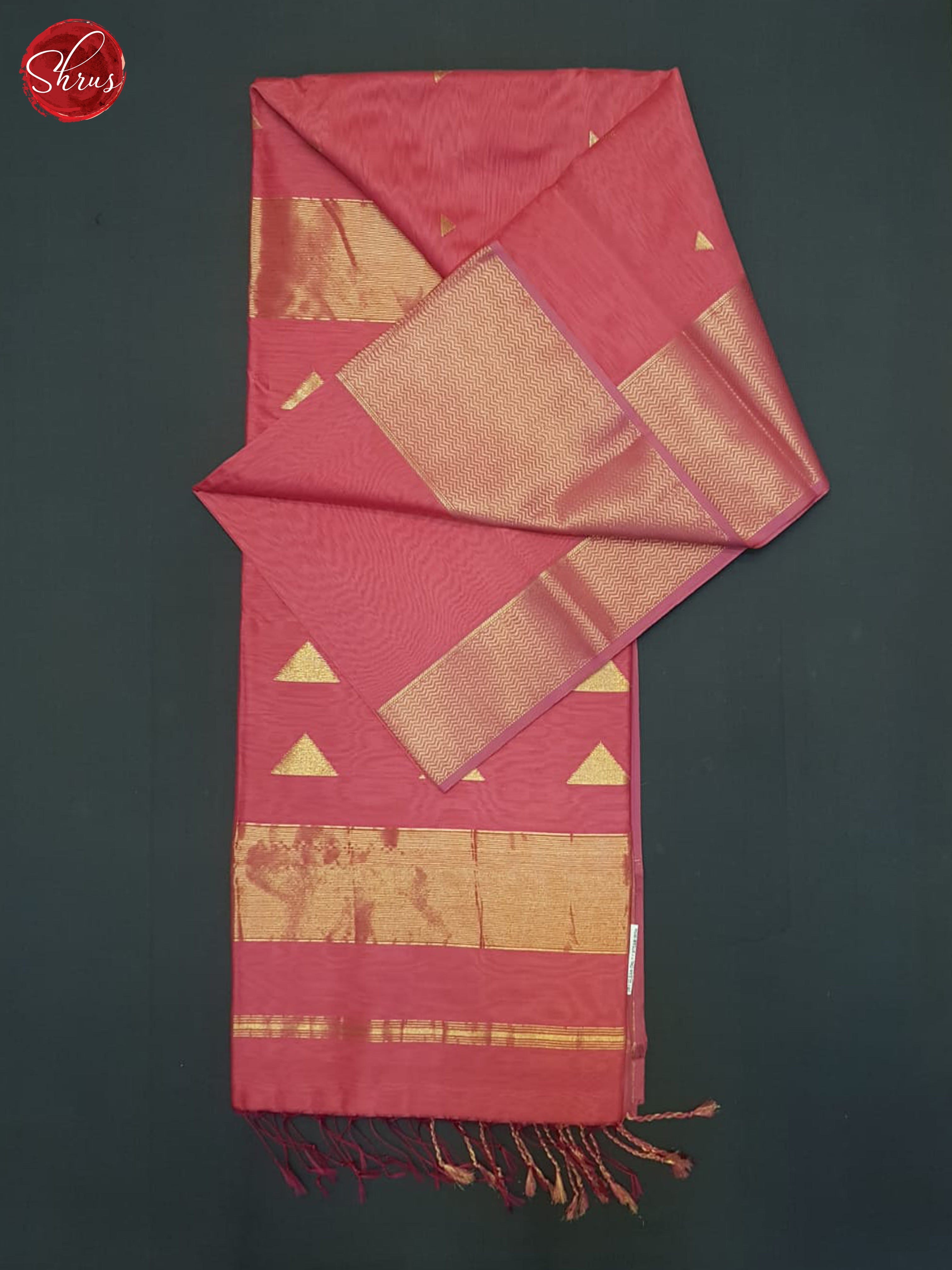 Pink(Single Tone) - Maheshwari silkcotton Saree - Shop on ShrusEternity.com