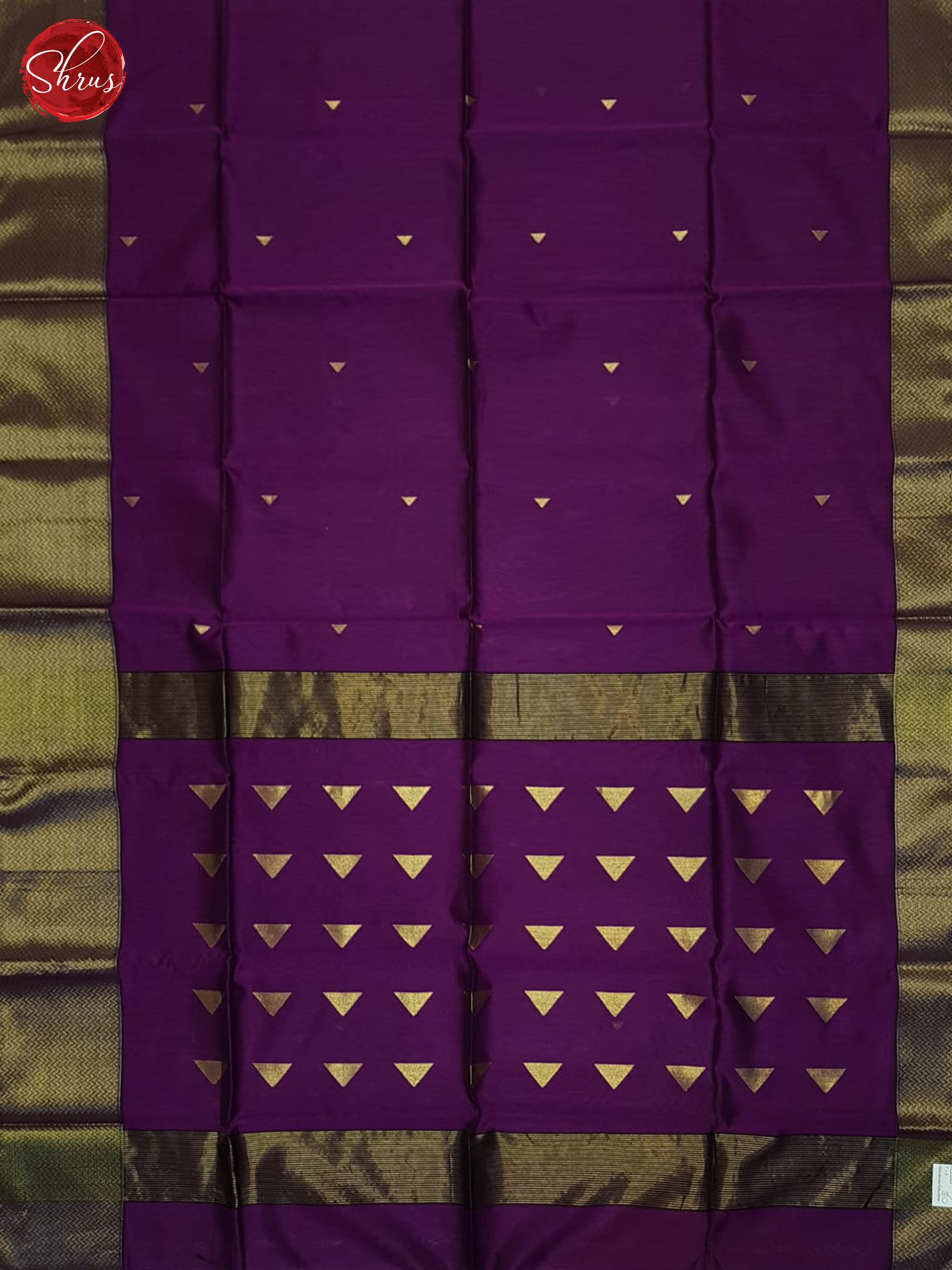 Violet(Single Tone)- Maheshwari Silk Cotton Saree - Shop on ShrusEternity.com