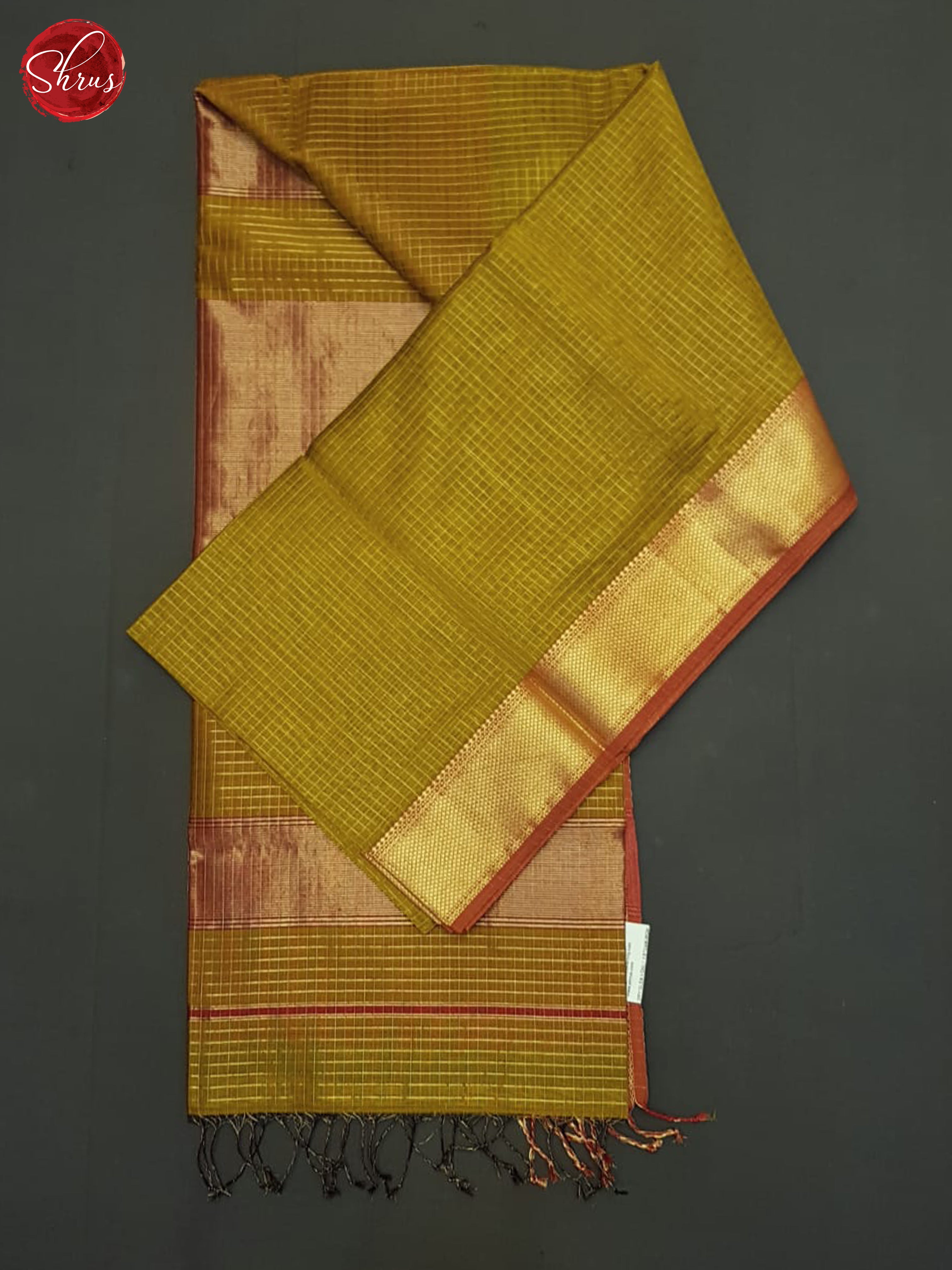 Green & Red- Maheshwari silkcotton Saree - Shop on ShrusEternity.com