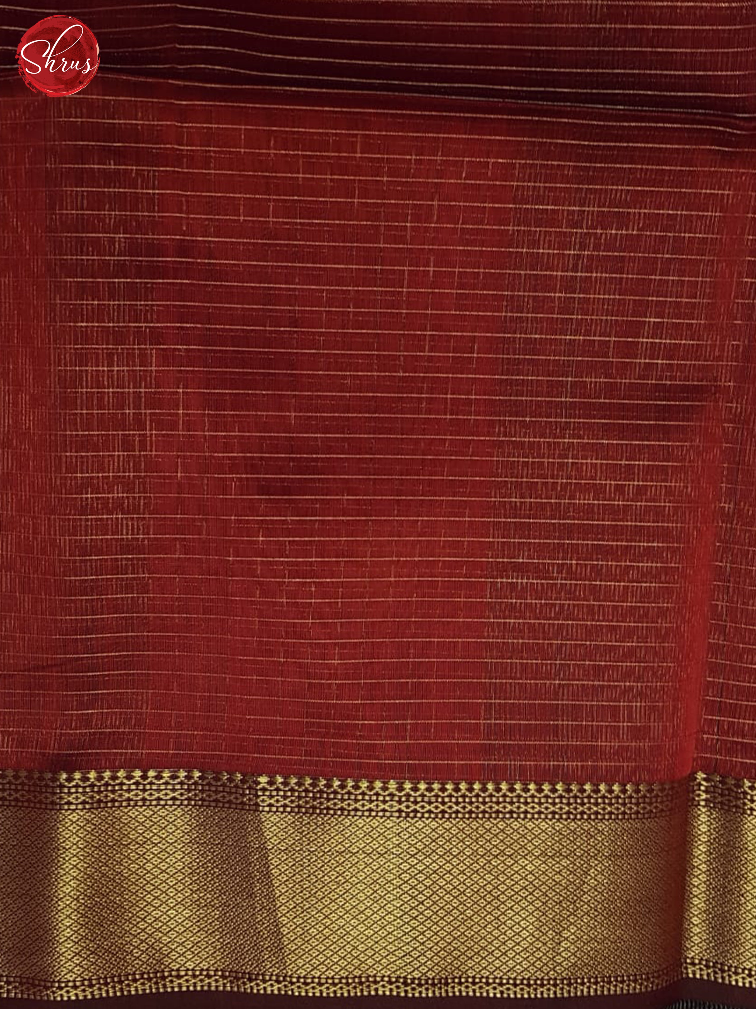 Red(Single tone)- Maheshwari silkcotton Saree - Shop on ShrusEternity.com