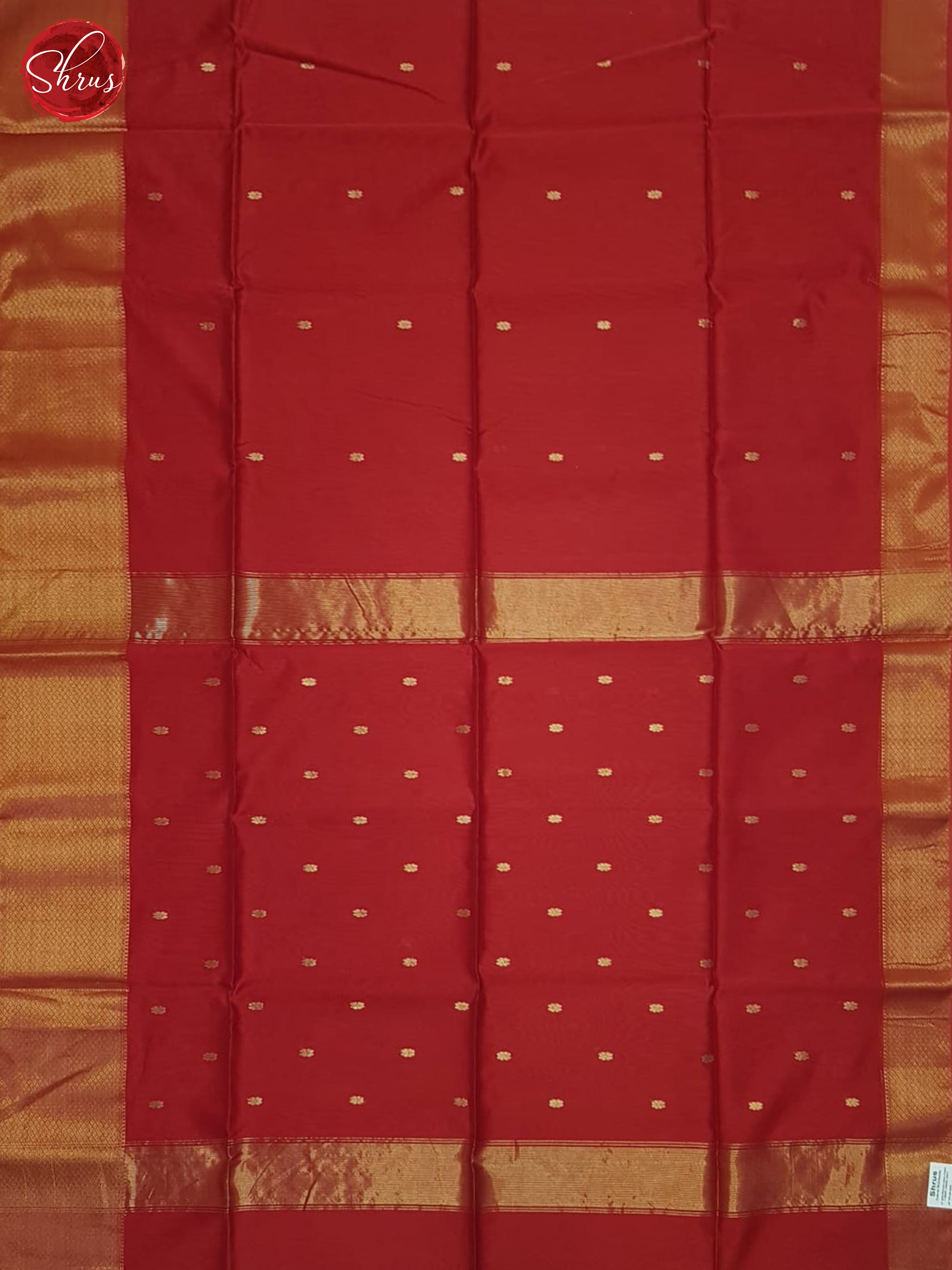 Red(Single Tone)- Maheshwari silkcotton Saree - Shop on ShrusEternity.com