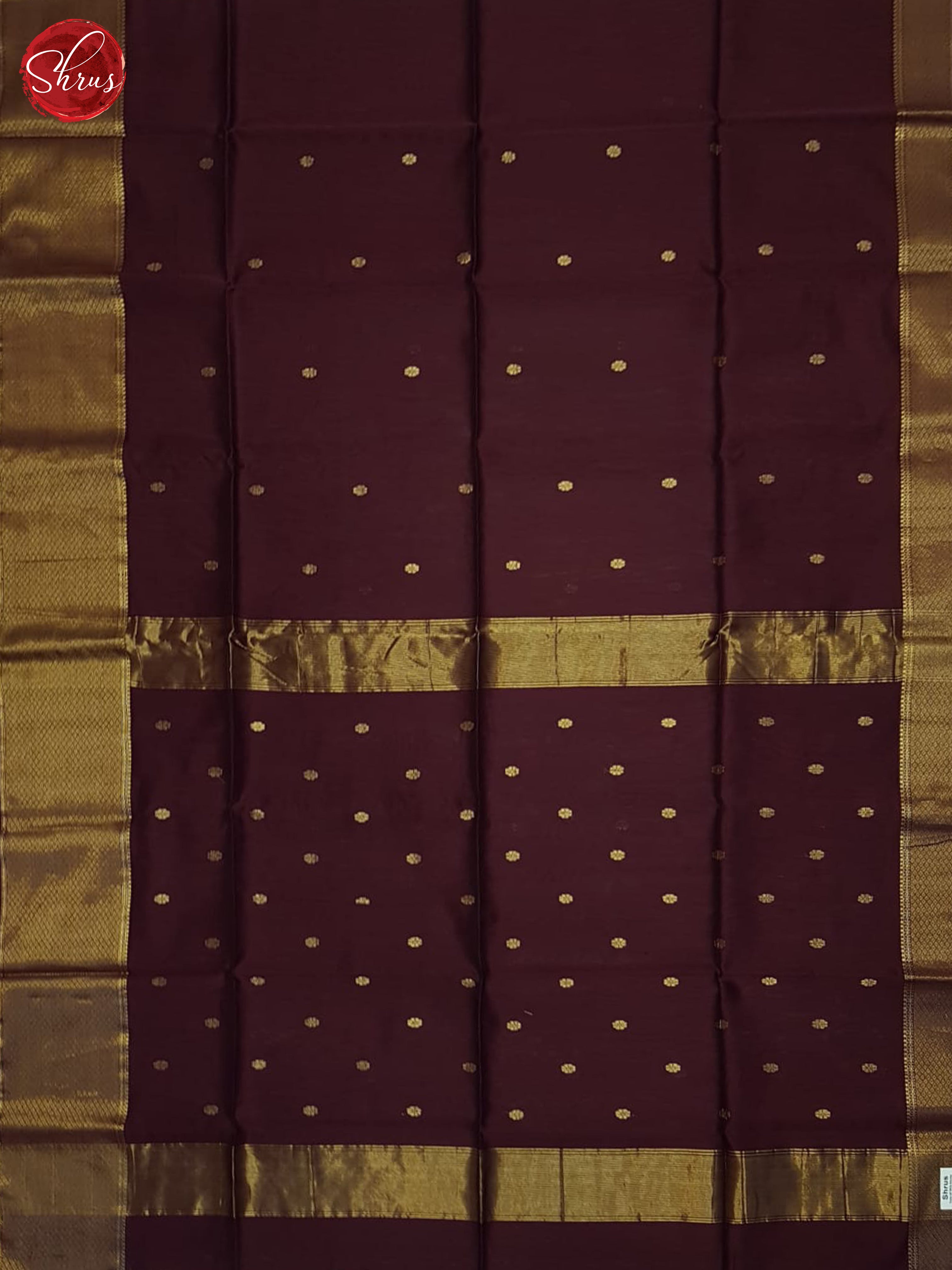 Maroon(Single Tone)- Maheshwari silkcotton Saree - Shop on ShrusEternity.com