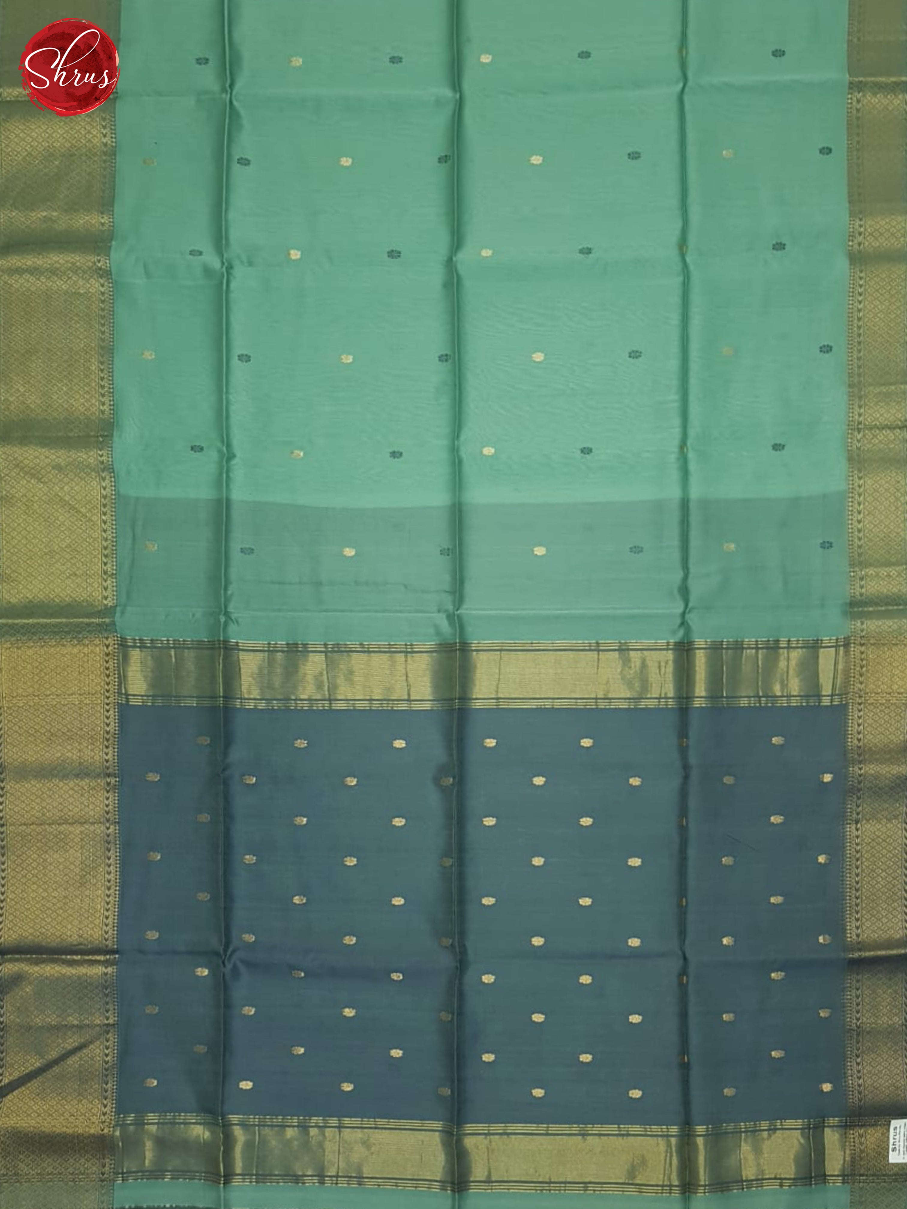 Green & Grey - Maheshwari silkcotton Saree - Shop on ShrusEternity.com