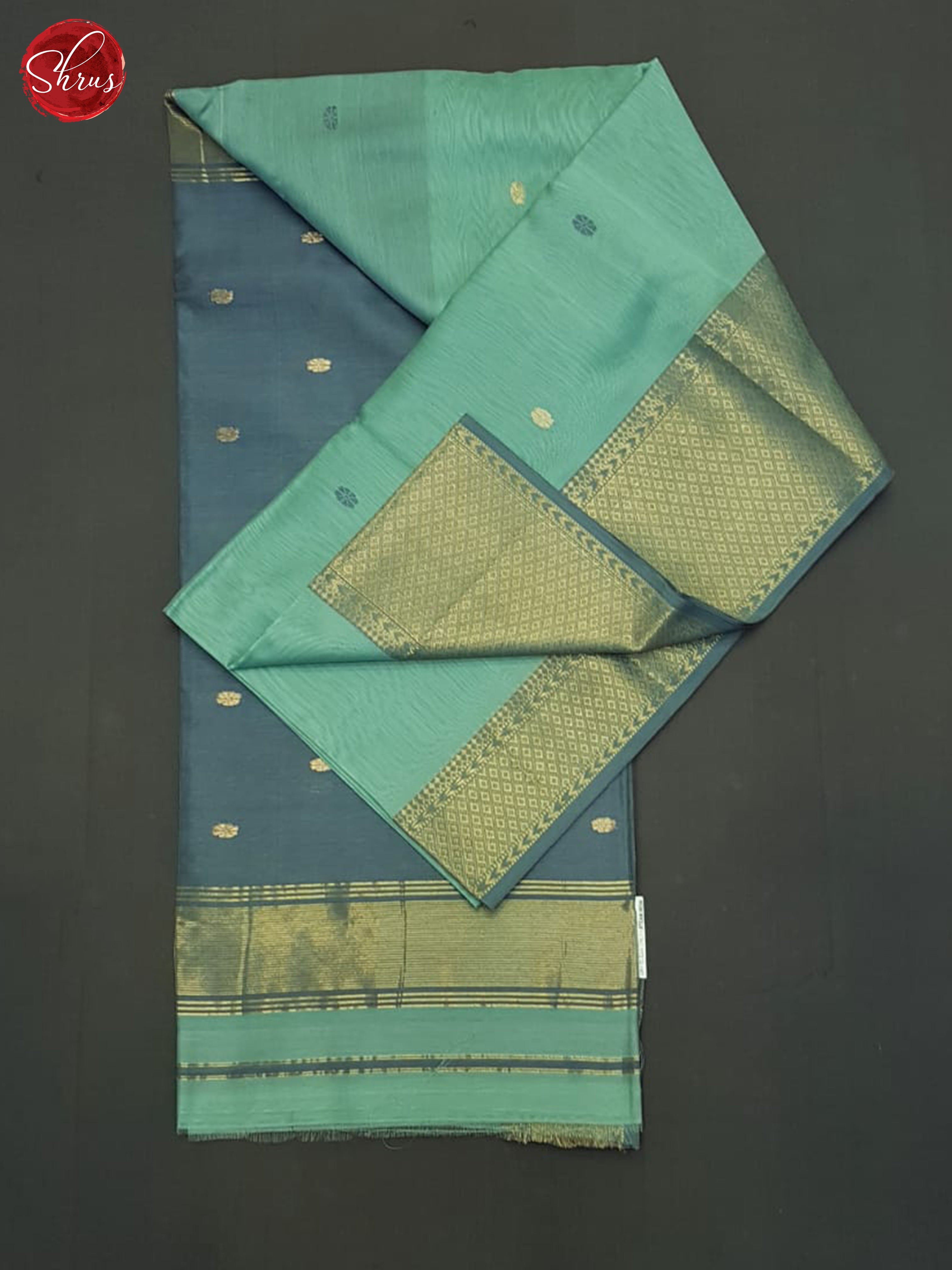 Green & Grey - Maheshwari silkcotton Saree - Shop on ShrusEternity.com