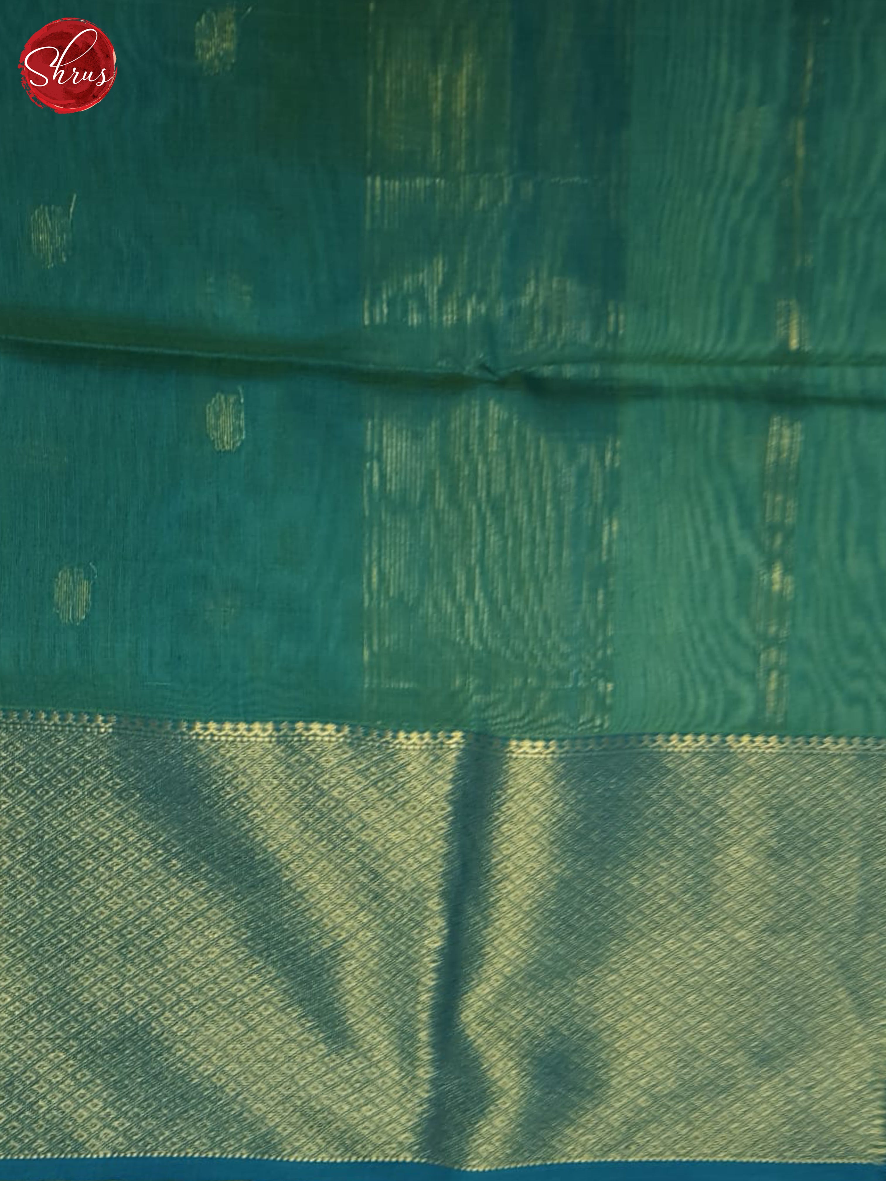 Green  & Blue - Maheshwari silkcotton Saree - Shop on ShrusEternity.com