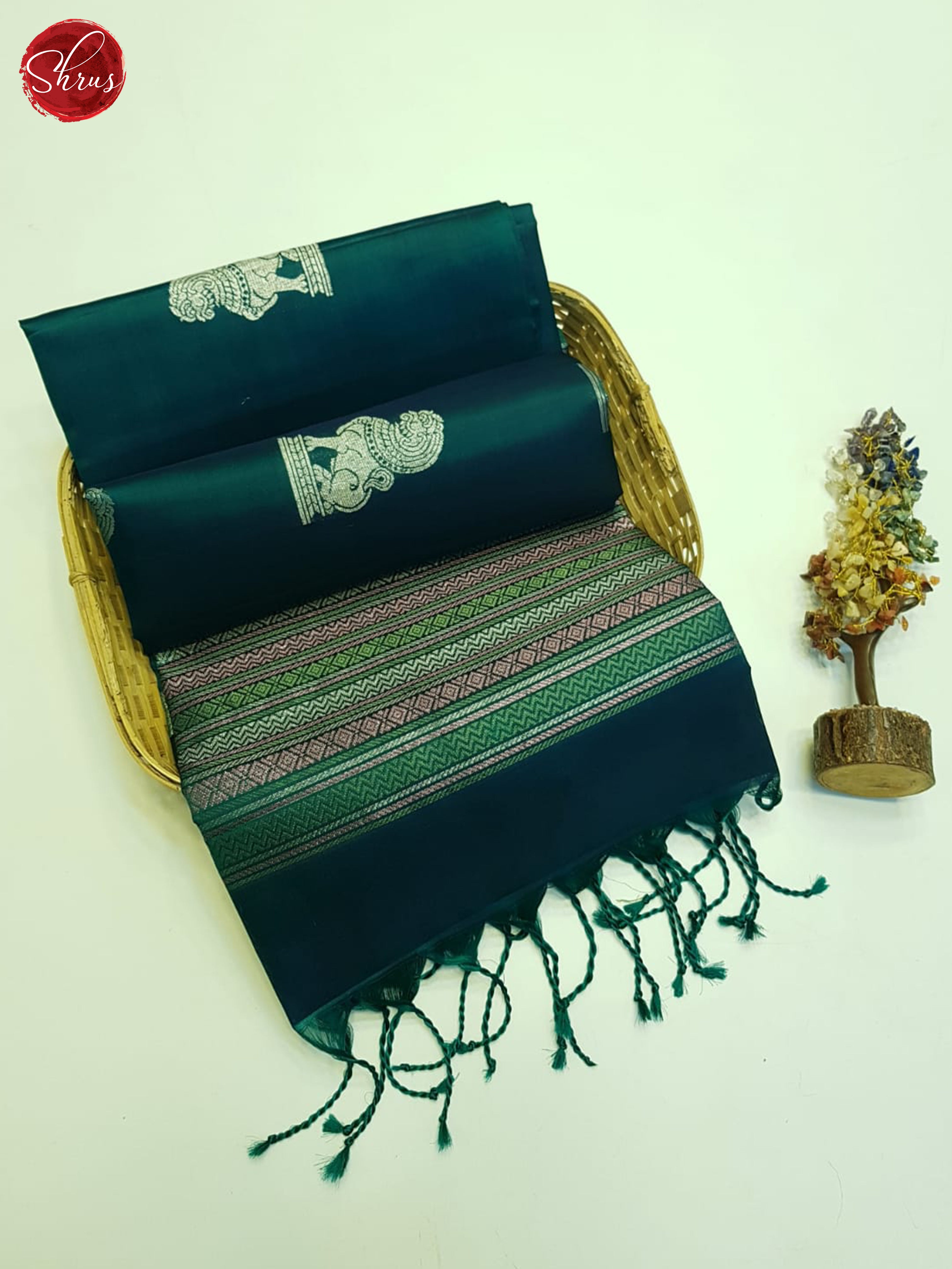 Green(Single Tone)- Soft Silk Saree - Shop on ShrusEternity.com