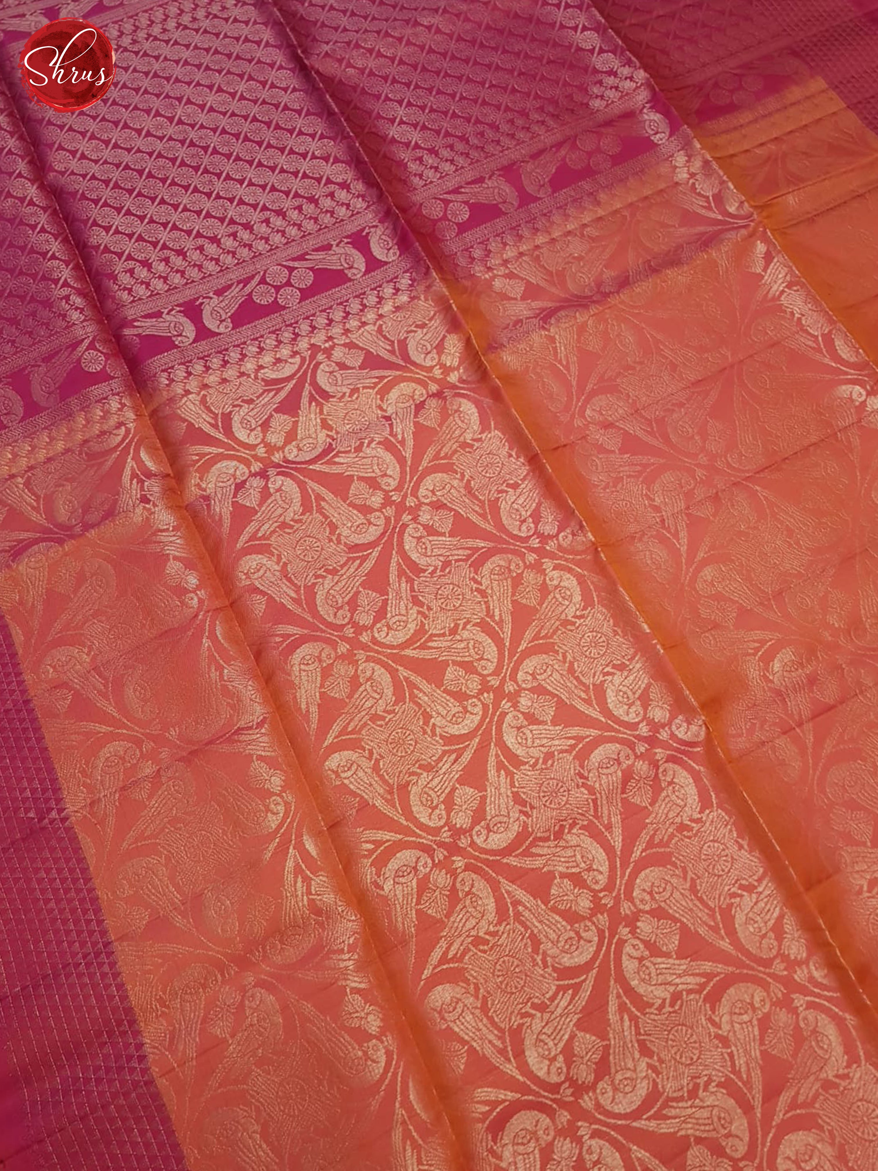 Orangish Pink And Pink- Soft Silk Saree - Shop on ShrusEternity.com